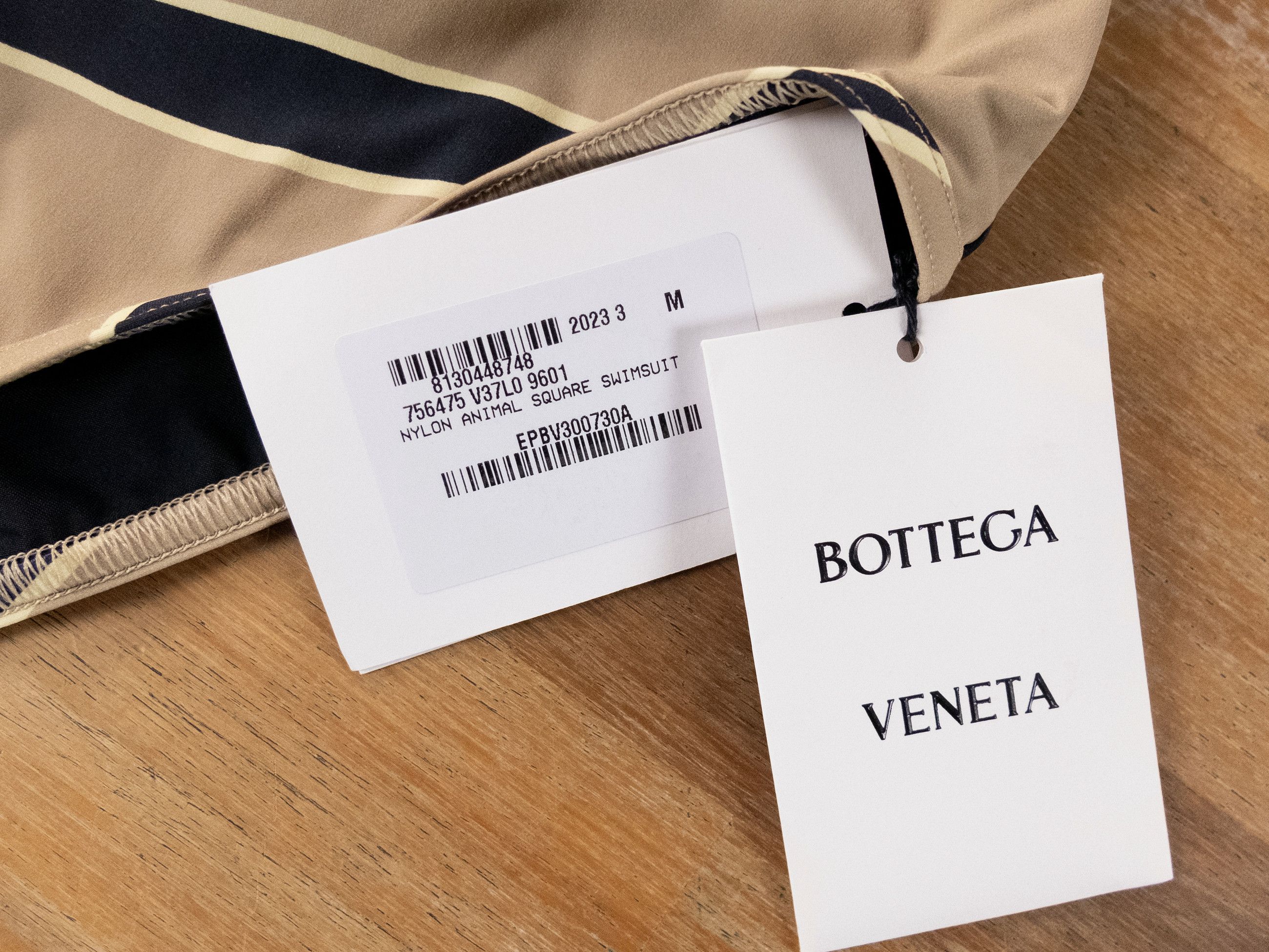 Bottega Veneta BOTTEGA VENETA beige animal print swimsuit Size Medium 6 US Size 28" / US 6 / IT 42 - 3 Thumbnail