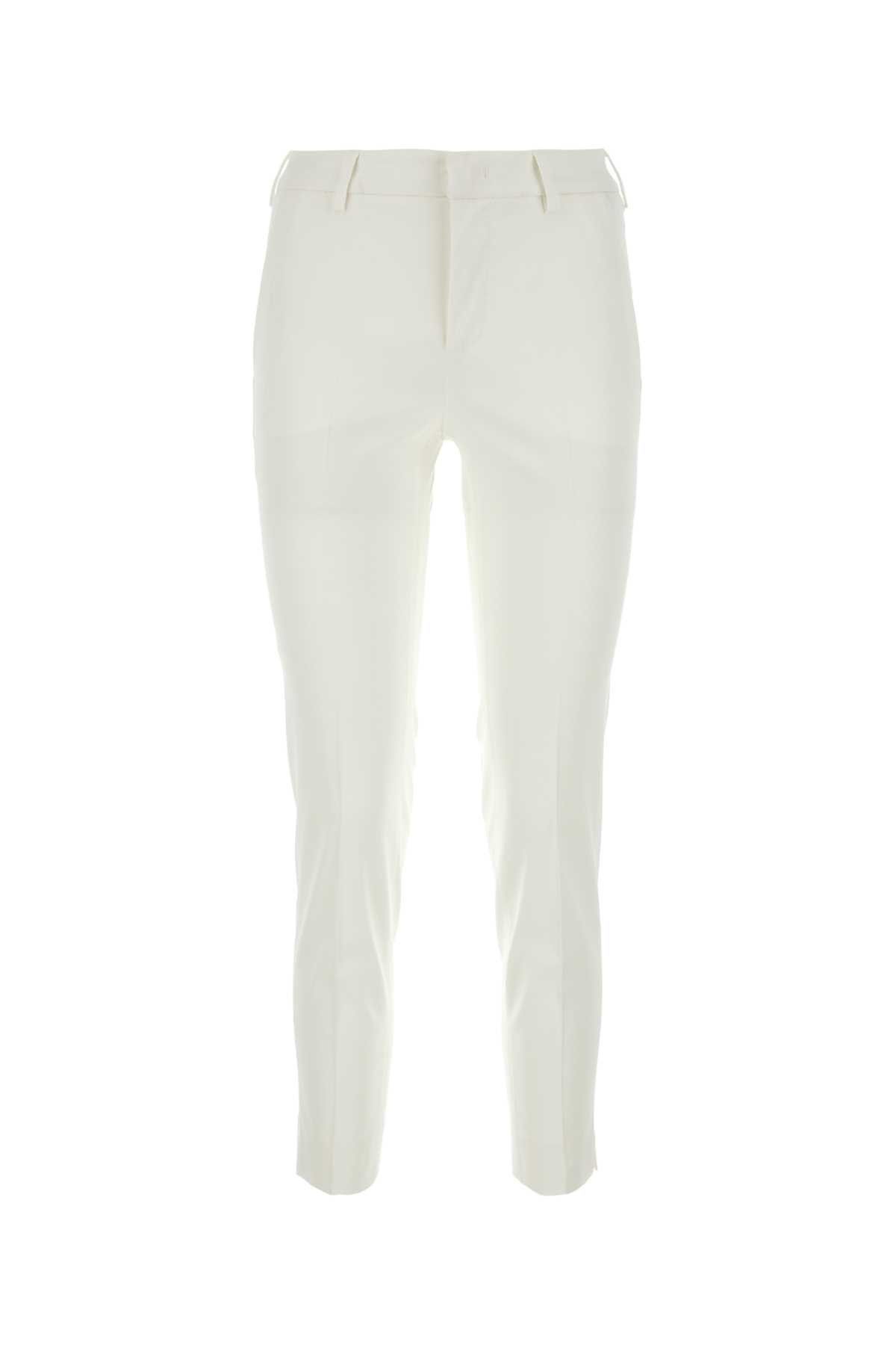 image of Pt Torino White Stretch Viscose Pant, Women's (Size 26)