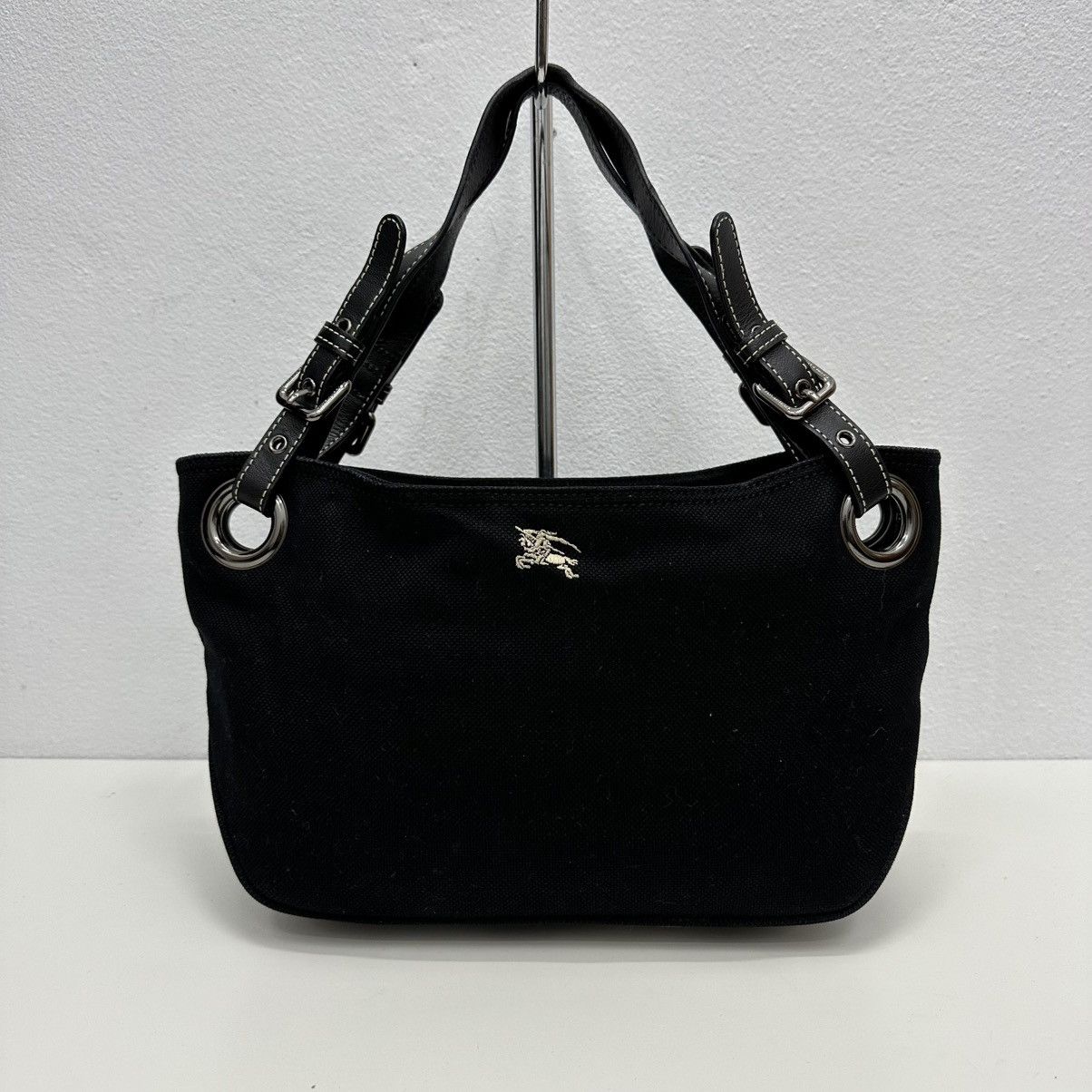 Burberry AUTHENTIC BURBERRY BLUE LABEL BLACK CANVAS SHOULDER TOTE BAG Size ONE SIZE - 2 Thumbnail