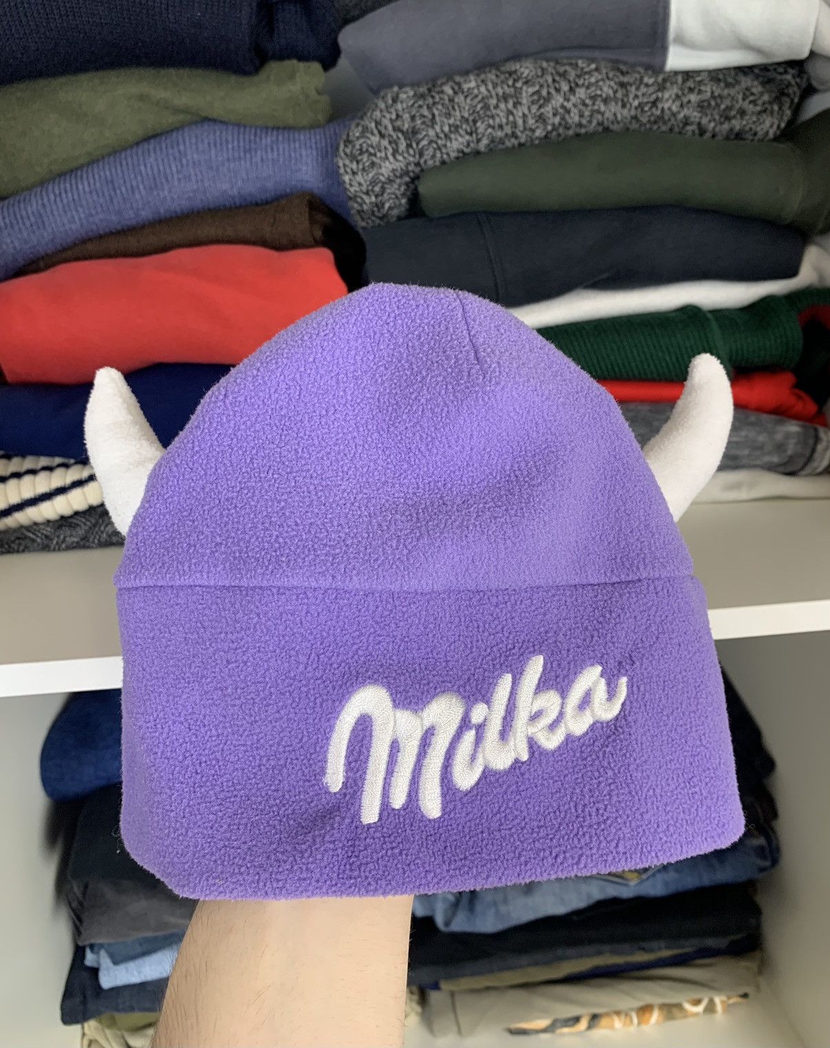 Other Y2K Milka Fleece Hat Size ONE SIZE - 4 Thumbnail