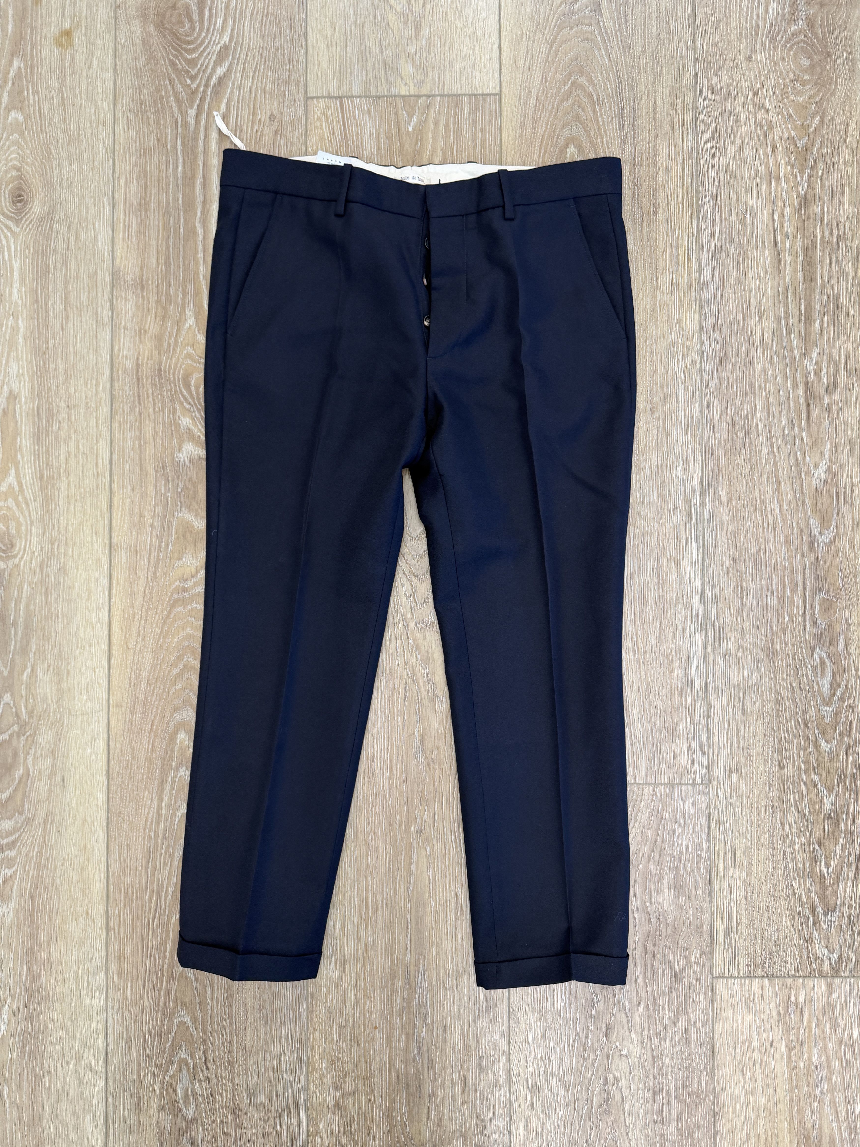 Marni Marni Navy Gabardine Cropped Trousers Size US 32 / EU 48 - 1 Thumbnail