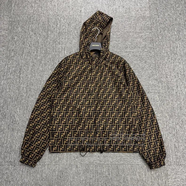 Fendi Double F full print reversible windbreaker