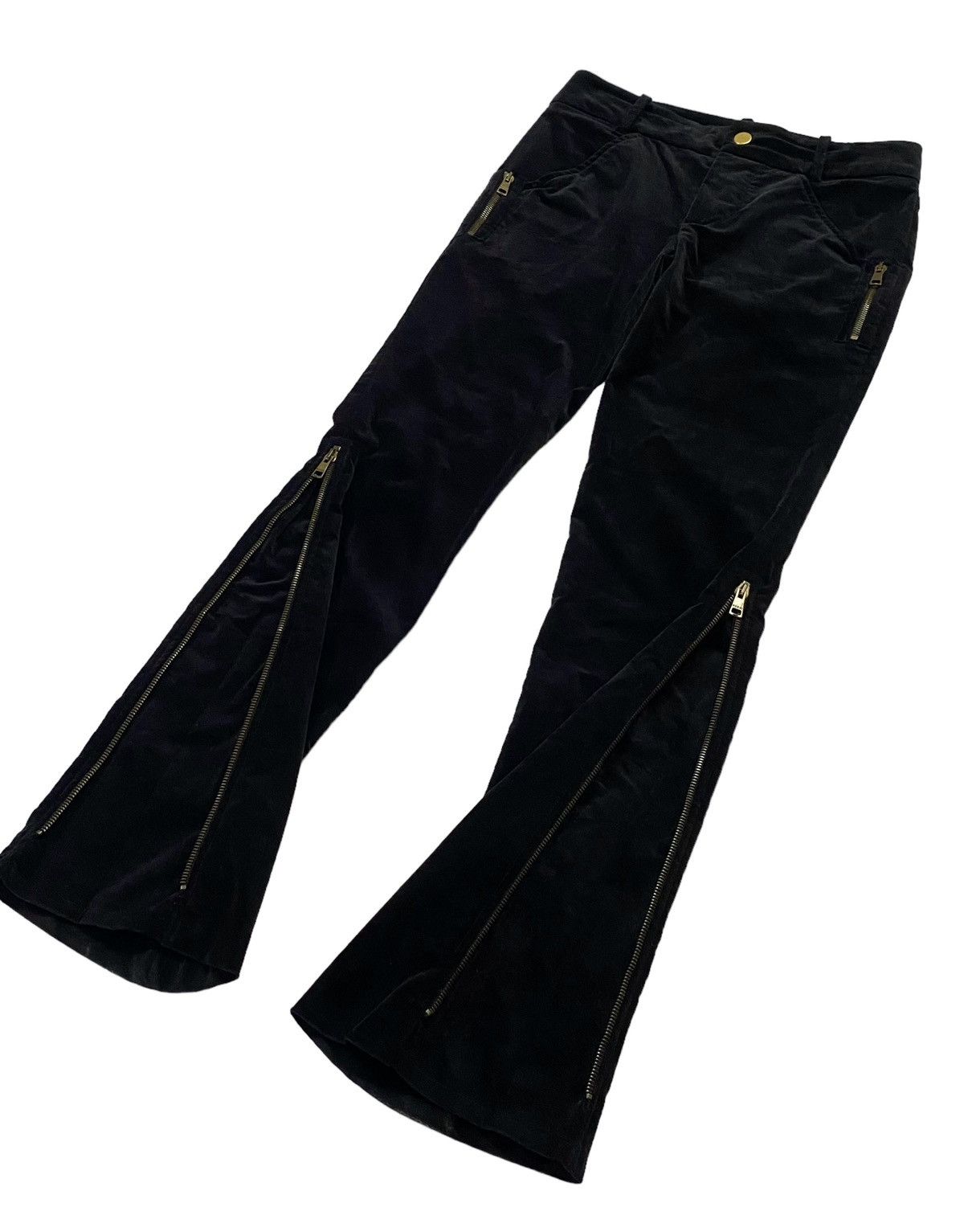 Gucci Gucci Velvet GG Interlock Logo Side Pocket Zip Flare Pants Size 26" / US 2 / IT 38 - 25 Thumbnail
