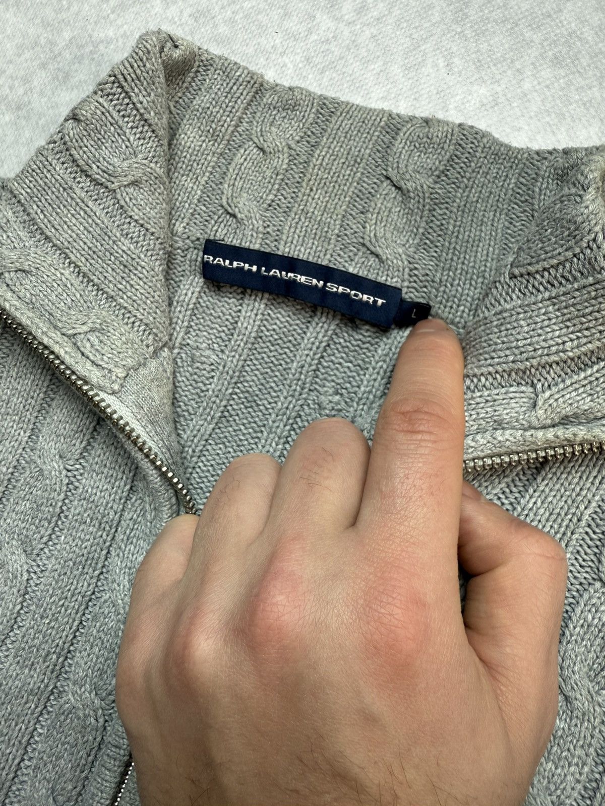 Polo Ralph Lauren Polo Ralph Lauren Vintage Y2K Cable Knit Zip Size L / US 10 / IT 46 - 3 Thumbnail