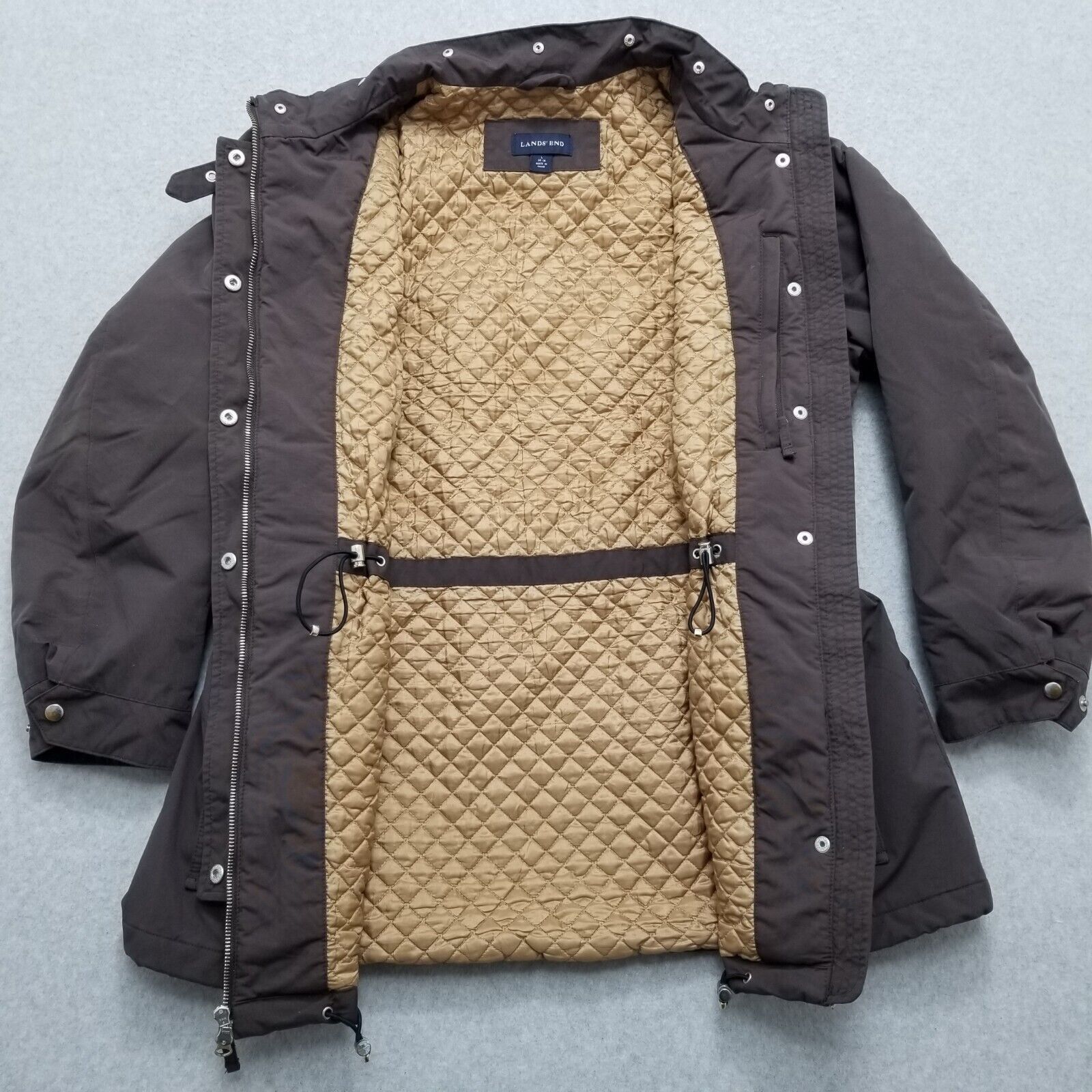 Lands' End Lands End Womens Jacket Large Brown Pockets Full Zip Size L / US 10 / IT 46 - 2 Thumbnail