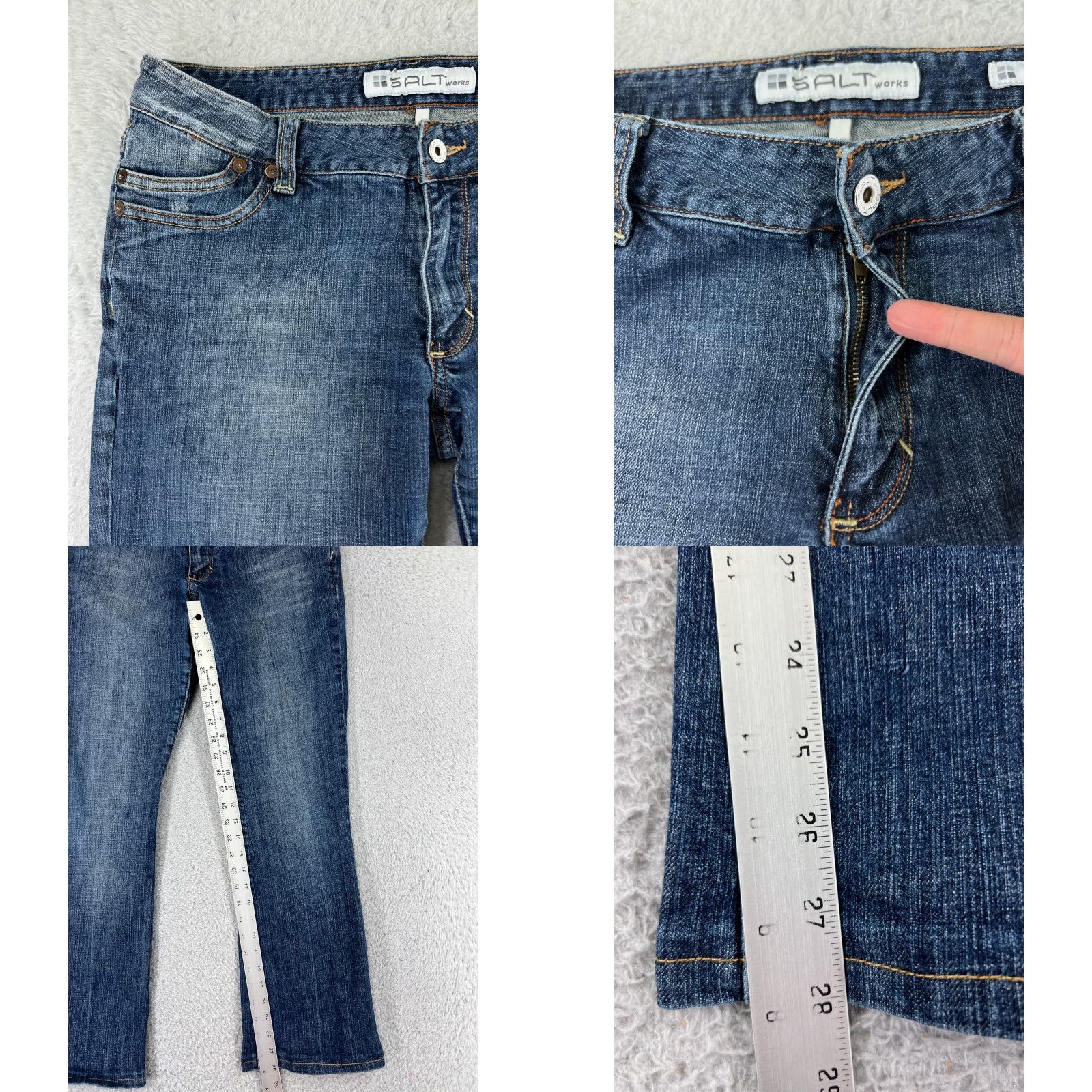Denime SaltWorks Jeans Women 30 Blue Denim Bootcut Low Rise SaltWorks 5-Pocket Denim Slim Moderate Stretch Blue 90s Cowboy Theme Womens Size 30" / US 8 / IT 44 - 8 Thumbnail