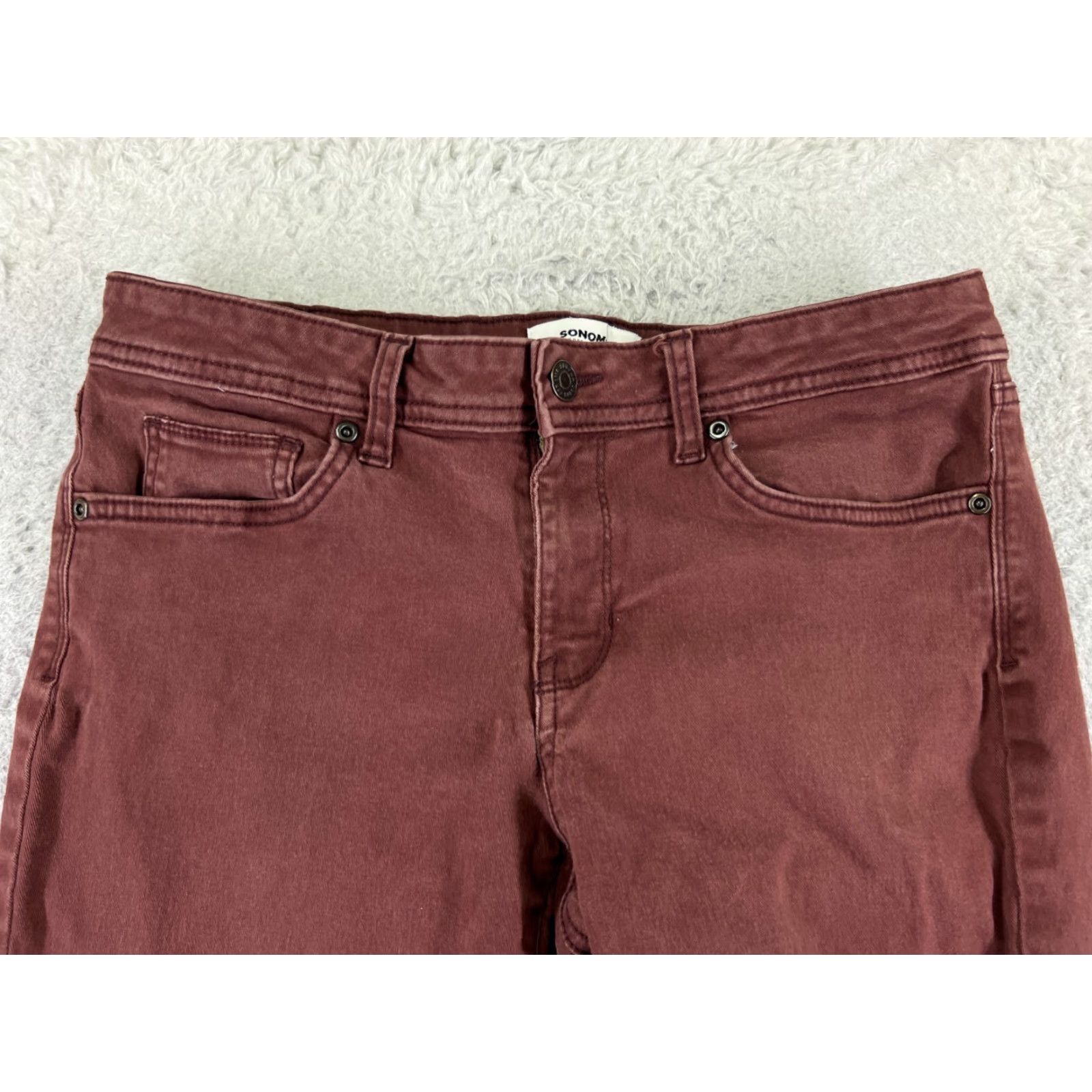 Vintage Sonoma Jeans Womens 8 Red Skinny Low Rise 28x28 Cotton Blend Stretch Denim 5-Pocket Design Starched? Size 30" / US 8 / IT 44 - 4 Thumbnail