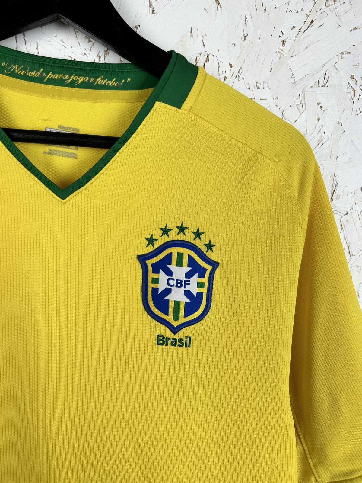 Nike 00s Vintage Nike Brazil 2008 Home World Cup Jersey Yellow L Size US L / EU 52-54 / 3 - 2 Thumbnail