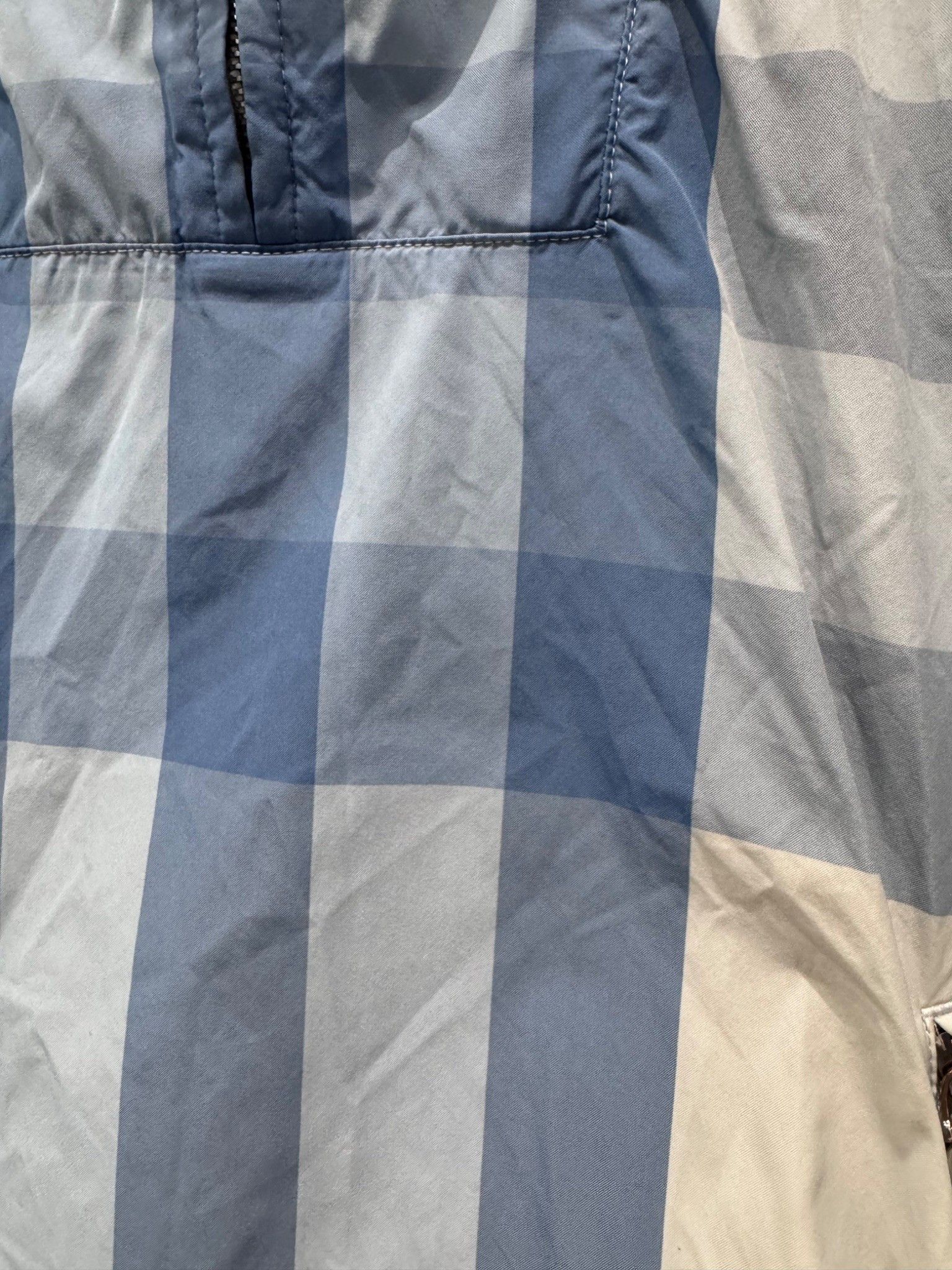 Burberry Burberry Check Packaway Half-Zip Hooded Jacket Blue Size US S / EU 44-46 / 1 - 12 Thumbnail