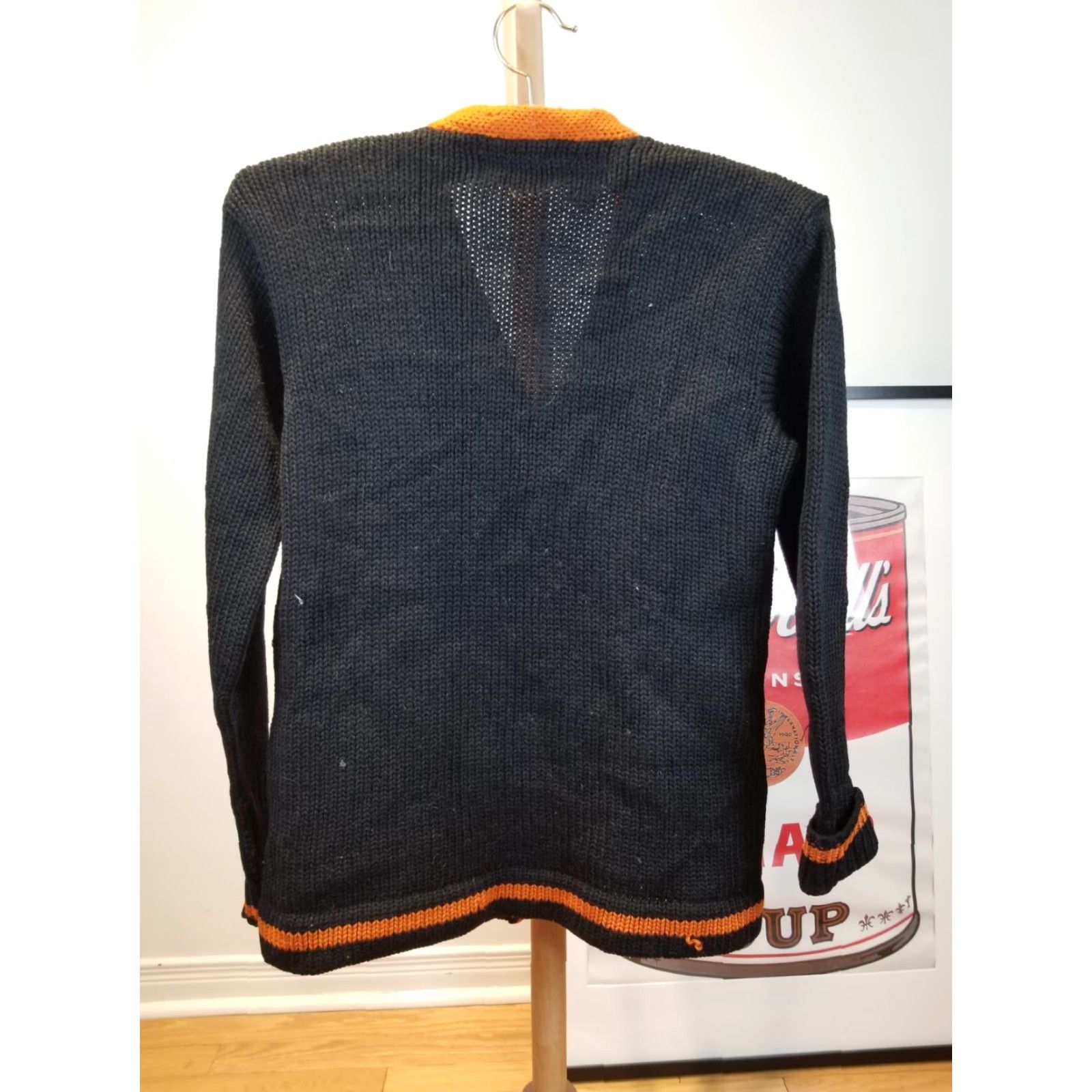 Vintage VINTAGE Rugby KNTG. Mills Talon Zip Up Wool Cardigan SZ 38 Shirt Men Hooded Black Two Tones 90s Theme Mens Size US M / EU 48-50 / 2 - 7 Thumbnail