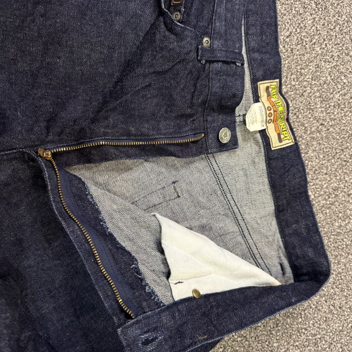 Indigo 🔥🇯🇵 Vintage 80s Japanese Selvedge Ft. Script Denim Rare Size US 34 / EU 50 - 12 Thumbnail
