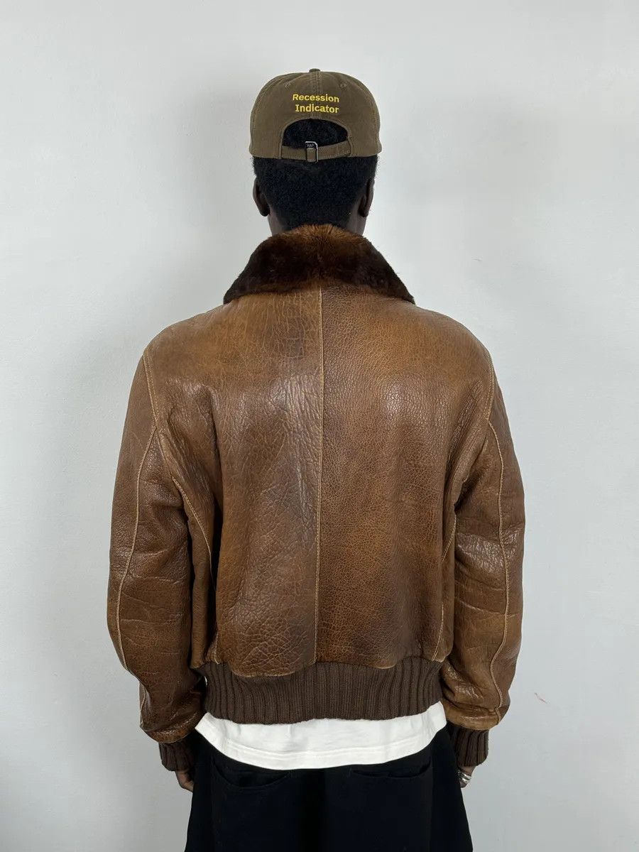 Loewe 2000s Loewe Brown Eroded Grained Premium Leather Bomber Jacket Size US M / EU 48-50 / 2 - 4 Thumbnail