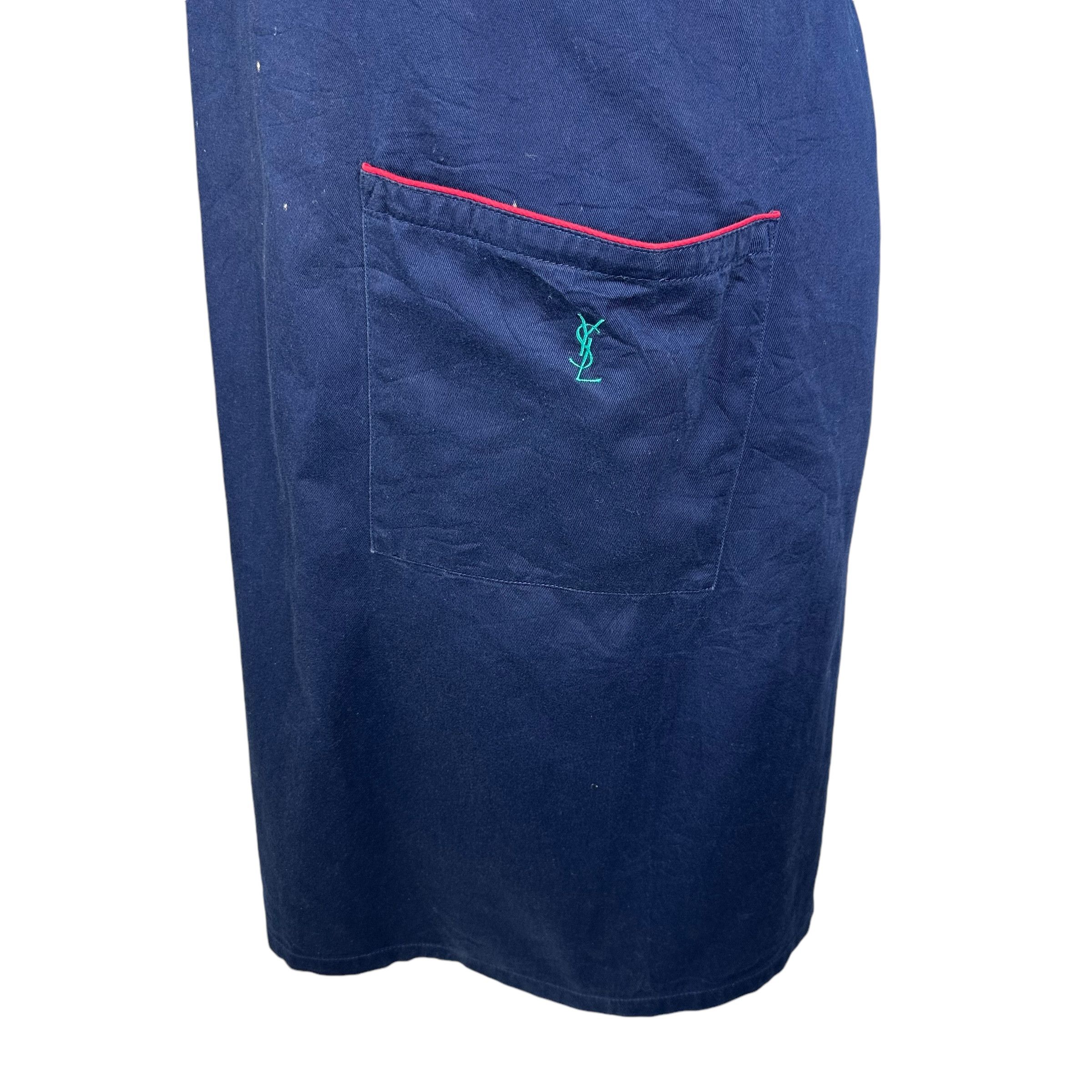 Yves Saint Laurent Yves Saint Laurent Embroidery Flower Logo Apron #A52-1215 Size ONE SIZE - 7 Thumbnail