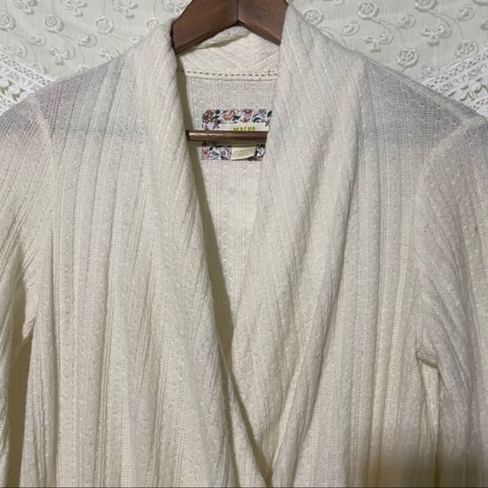 Anthropologie Maeve by Anthropologie Top Womens XS Rafaela Hacci Cream Size XS / US 0-2 / IT 36-38 - 4 Thumbnail
