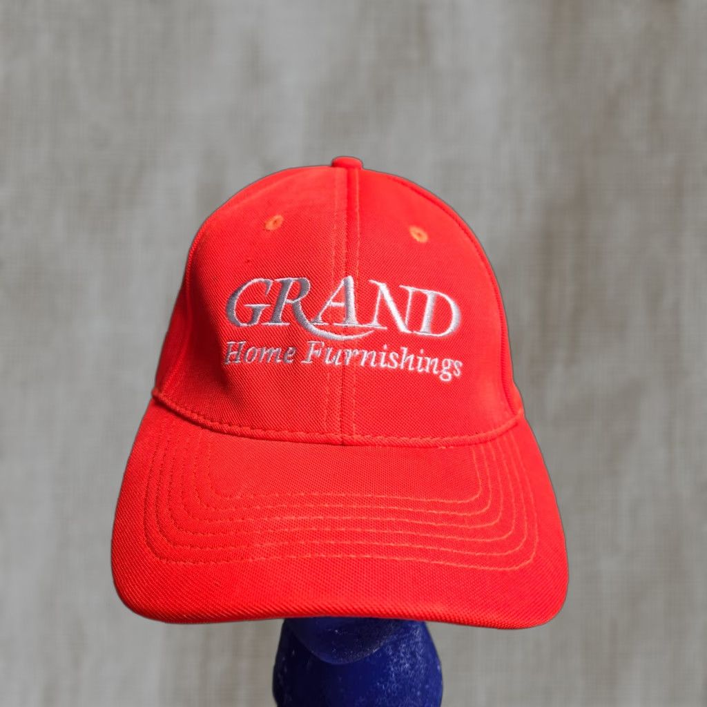 Vintage VINTAGE Grand Home Furnishings Orange Robertson Hat Visor Cotton Adjustable Hat Womens Adults Unisex Cap Event 90s Gift Size ONE SIZE - 1 Thumbnail