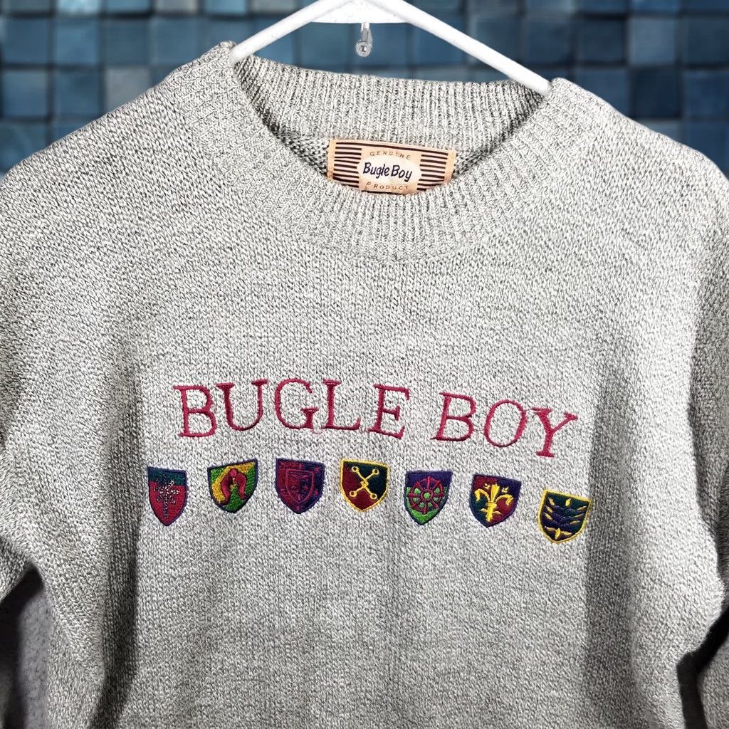 Bugle Boy Bugle Boy Sweater Mens M Gray Acrylic Polyester Pullover Crewneck Logo Size US M / EU 48-50 / 2 - 1 Thumbnail