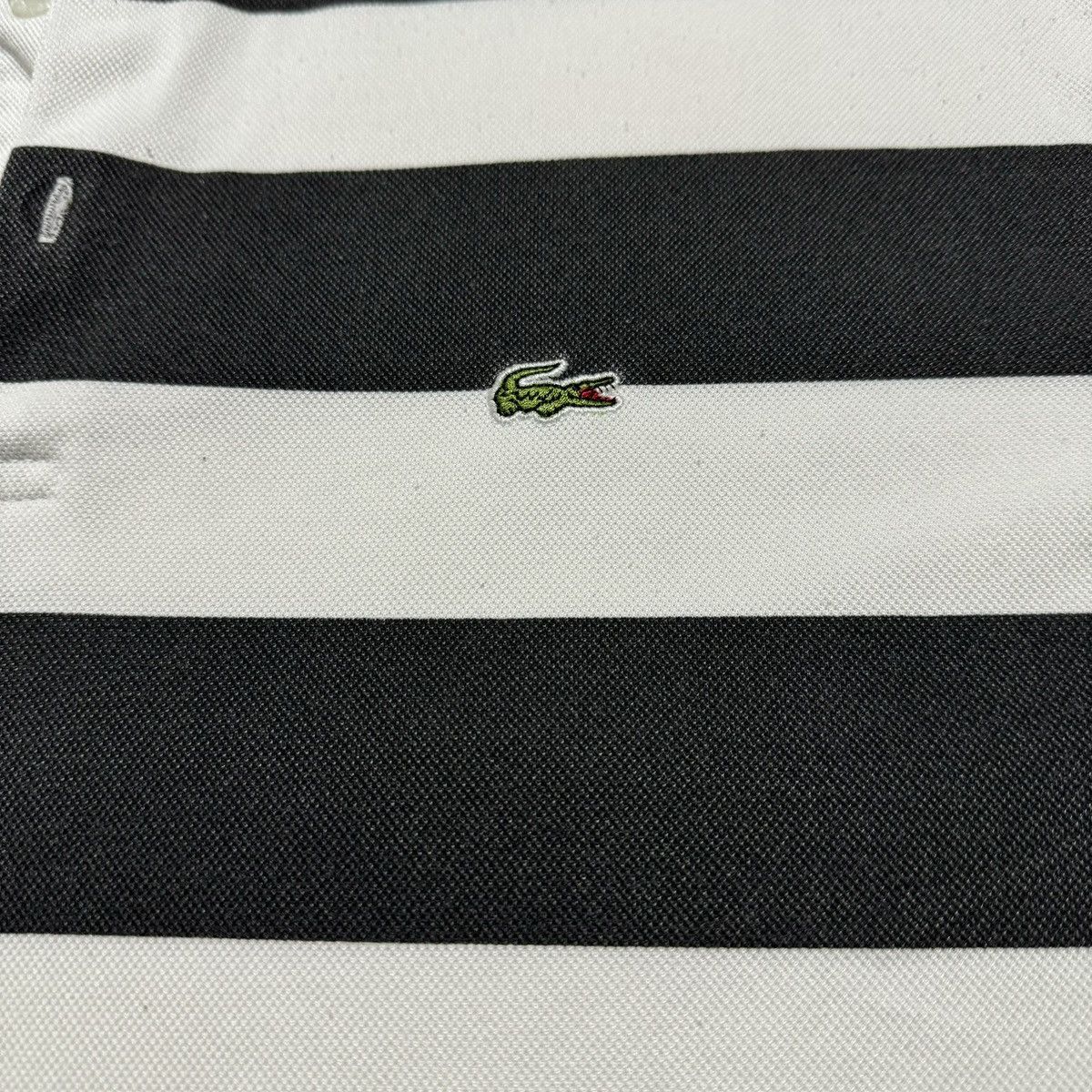 Lacoste × Vintage Lacoste Vintage Black White Striped Polo Rugby Golf Shirt Size US XL / EU 56 / 4 - 5 Thumbnail