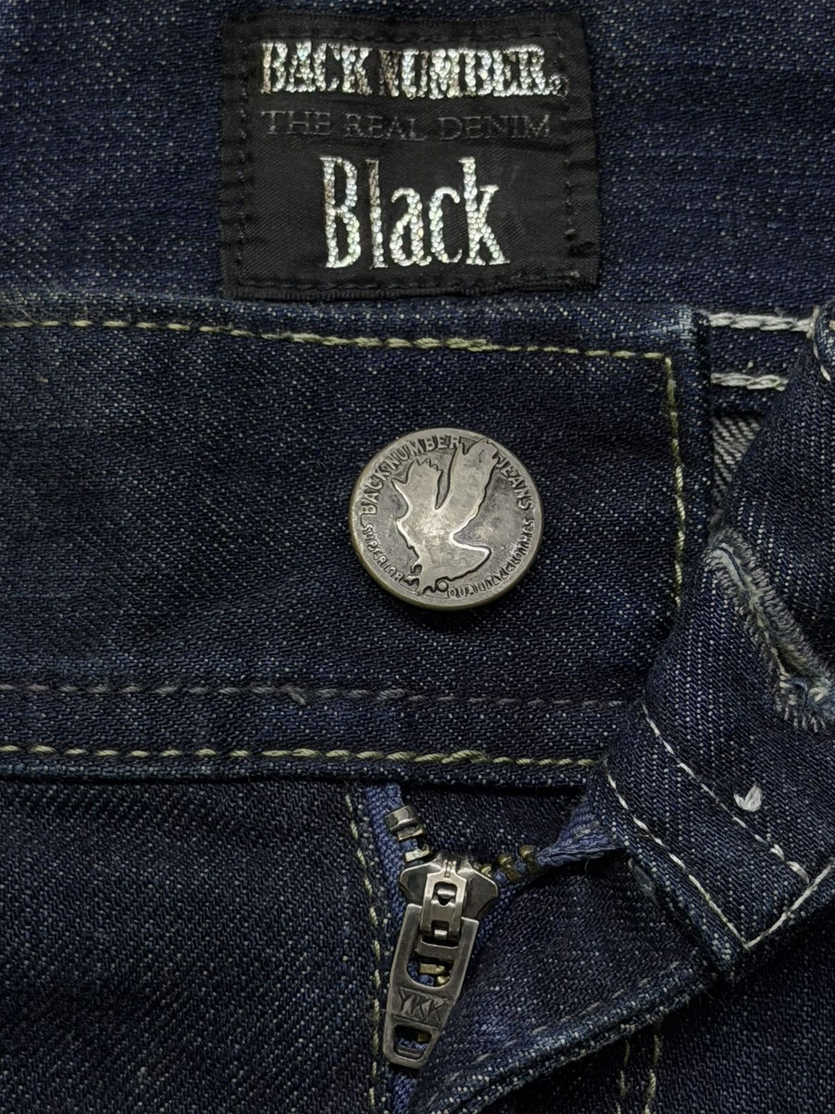 Numbers Vintage Back Number Black Denim Jeans Japan | Dark Wash W35 Size US 35 - 9 Thumbnail