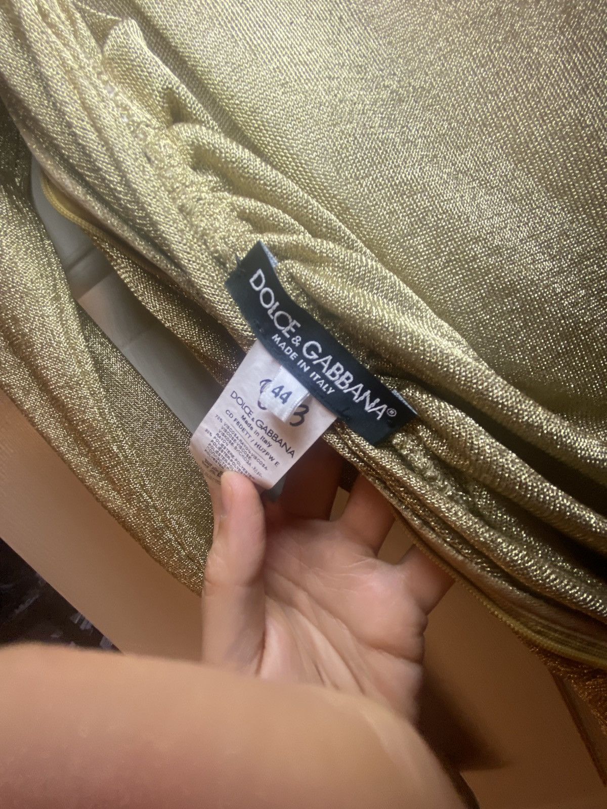 Dolce & Gabbana New Dolce Gabbana Lurex Mesh Gold Calf-Length Dress US 8 Size M / US 6-8 / IT 42-44 - 11 Thumbnail