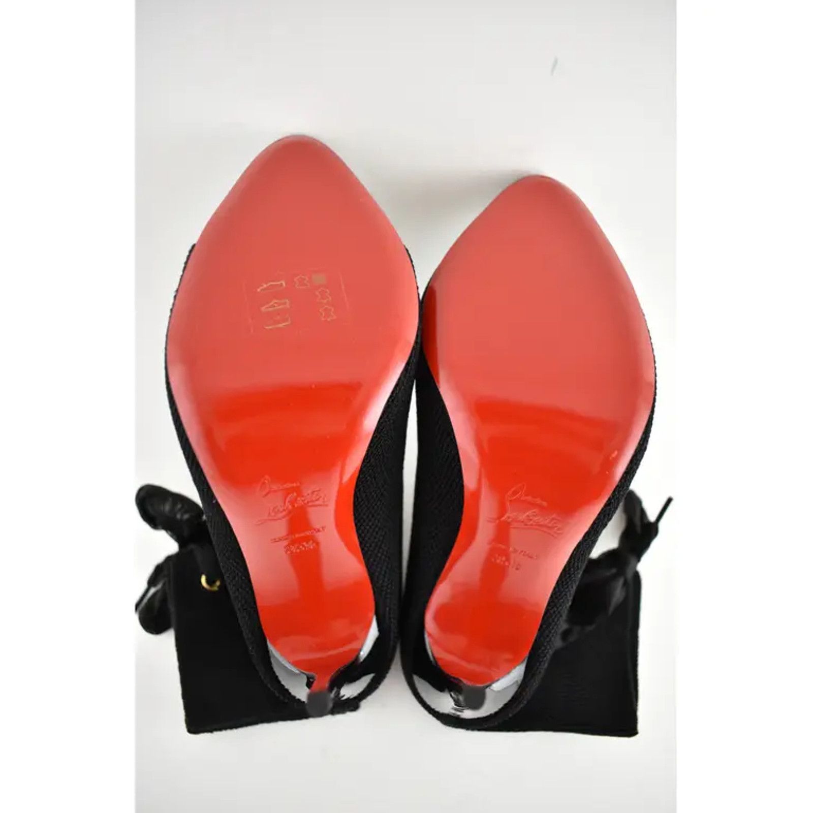 Christian Louboutin Christian Louboutin Frenchie 100 Black Patent Lace Heel Size US 5.5 / IT 35.5 - 11 Thumbnail
