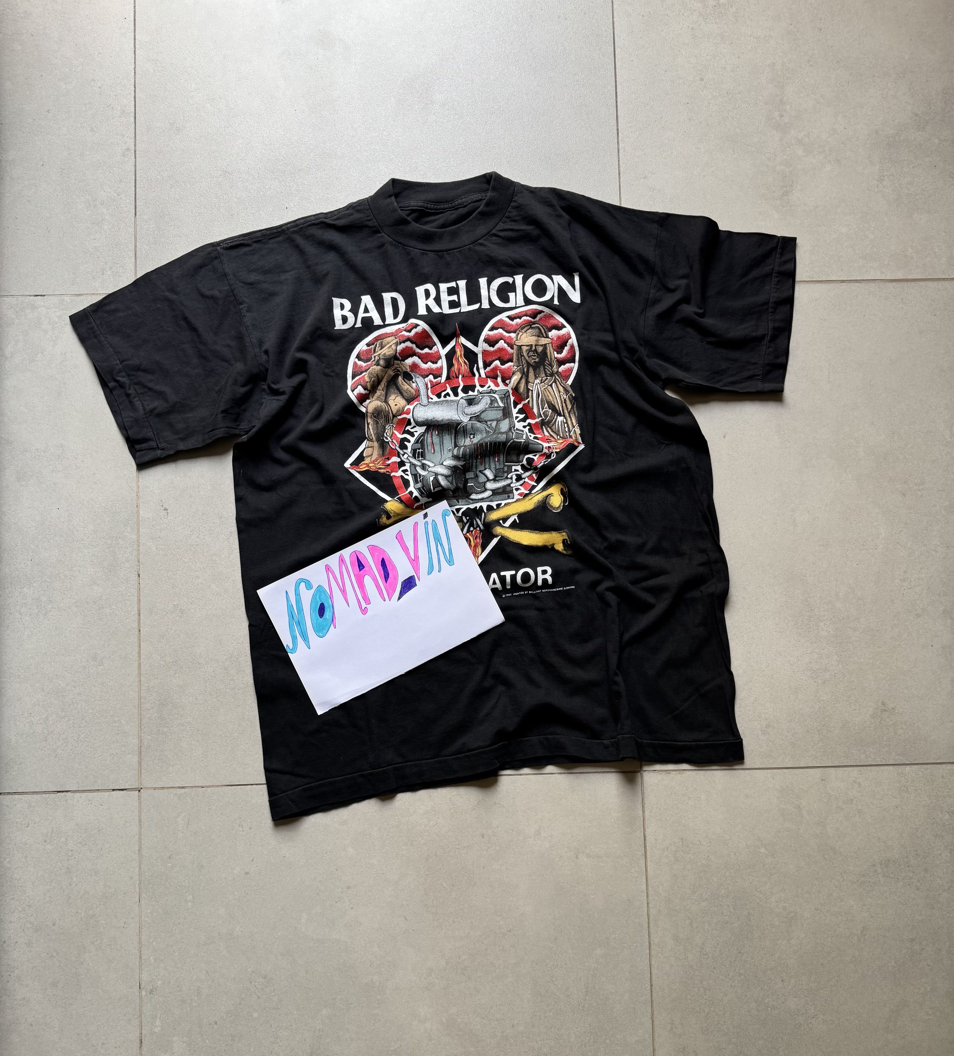 Vintage Vintage 1992 Bad Religion Generator Rock Bend T-Shirt Rare Size US XL / EU 56 / 4 - 9 Thumbnail