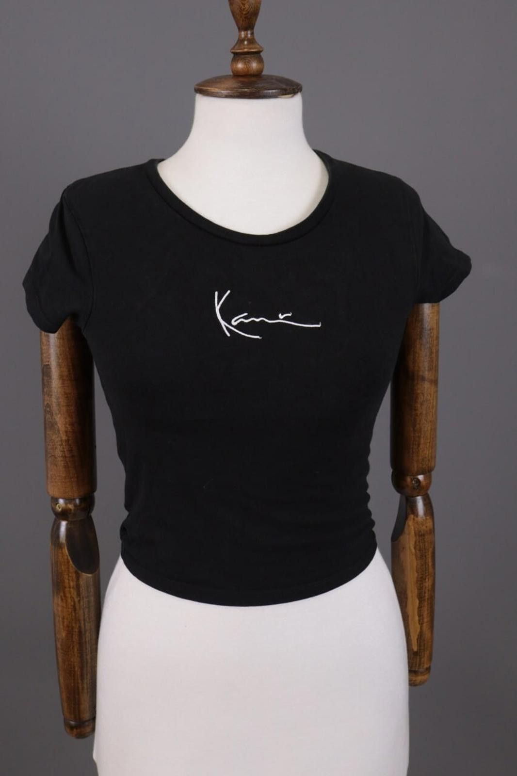 Karl Kani Karl Kani Black Big Logo Short Sleeve Cropped T-Shirt Size S Size S / US 4 / IT 40 - 1 Thumbnail