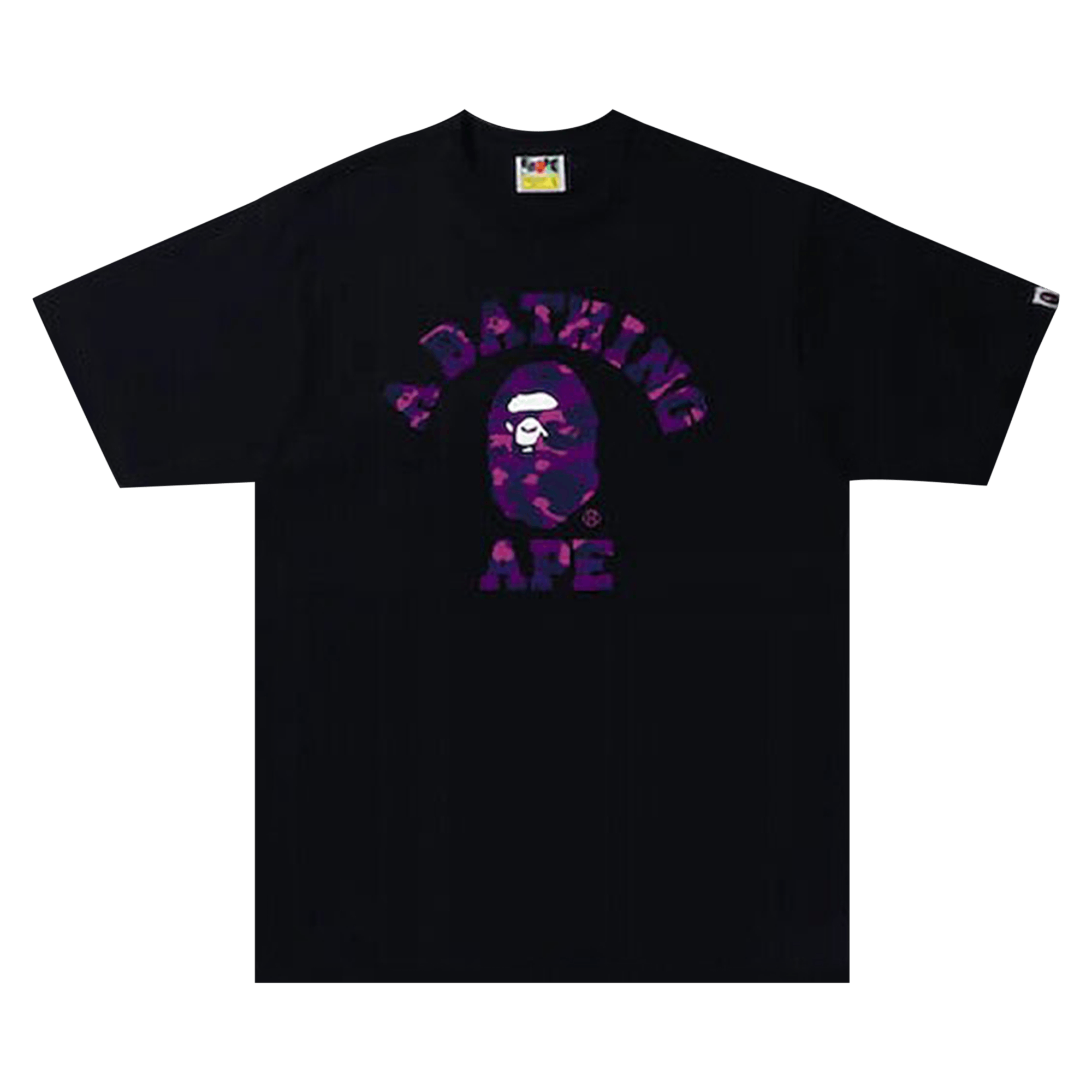 Image of Bape Color Camo College Tee Black/purple, Men's (Size Small)