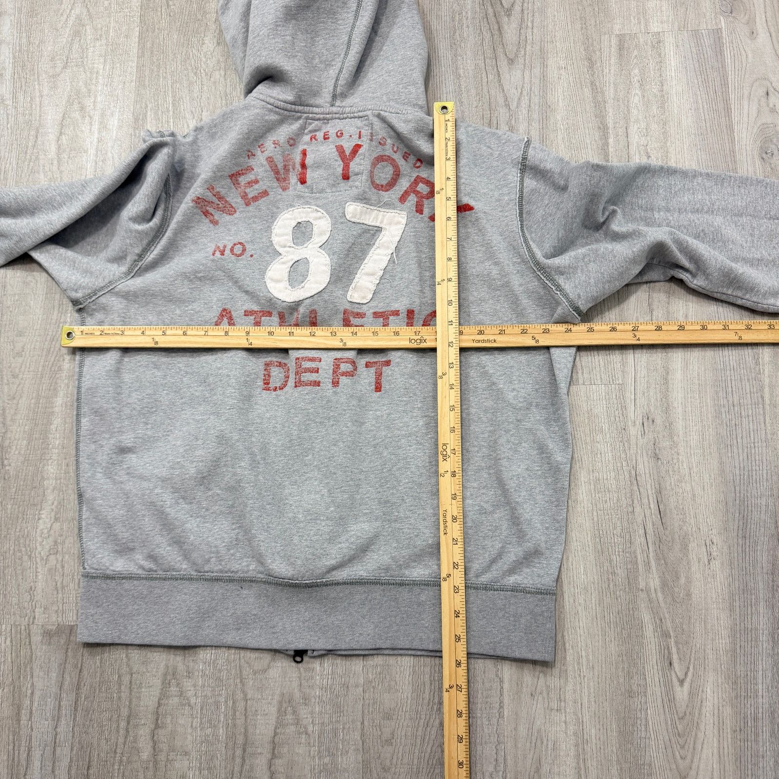 Aeropostale Vintage Aeropostale Hoodie Men's XL Gray Full Zip Spellout Size US XL / EU 56 / 4 - 6 Thumbnail