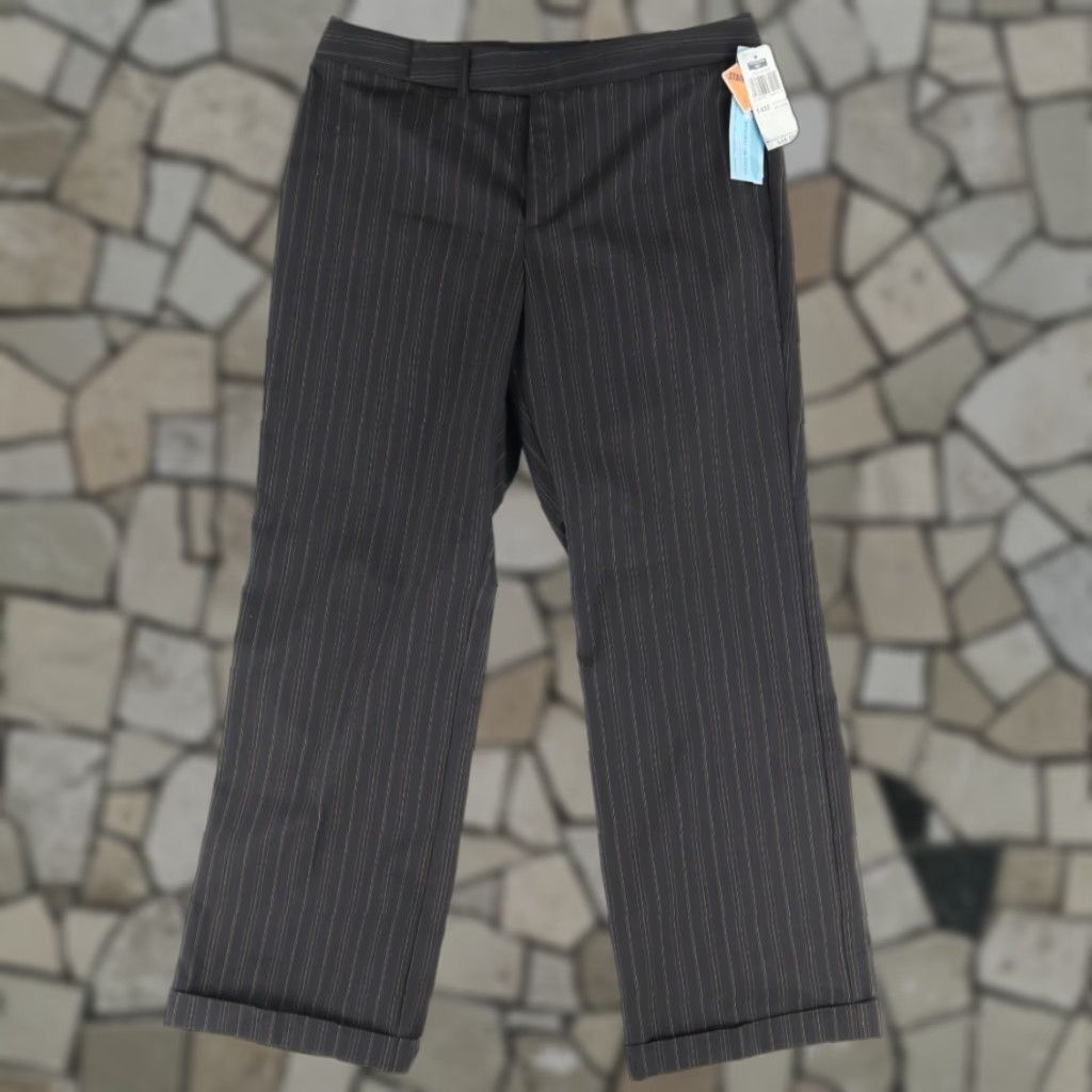 Dockers Dockers Stretch Stain Defender Just Below Waist Polyester Microfiber Chino Pants Brown Striped Women's 14M Size 36" / US 14 / IT 50 - 1 Thumbnail