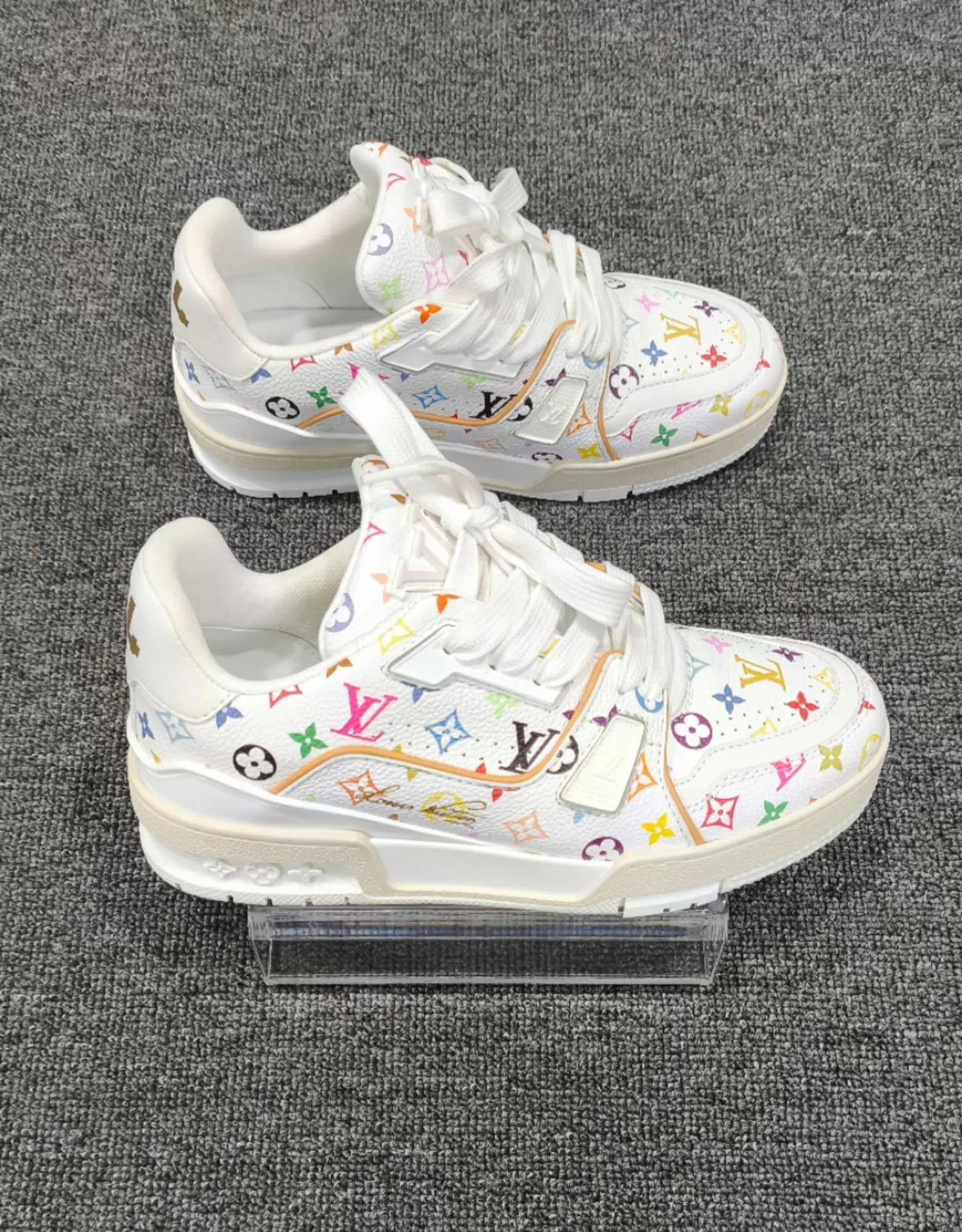 Louis Vuitton LV Takashi Murakami White Tri-Color Trainer 36.5 Size US 6 / IT 36 - 3 Thumbnail