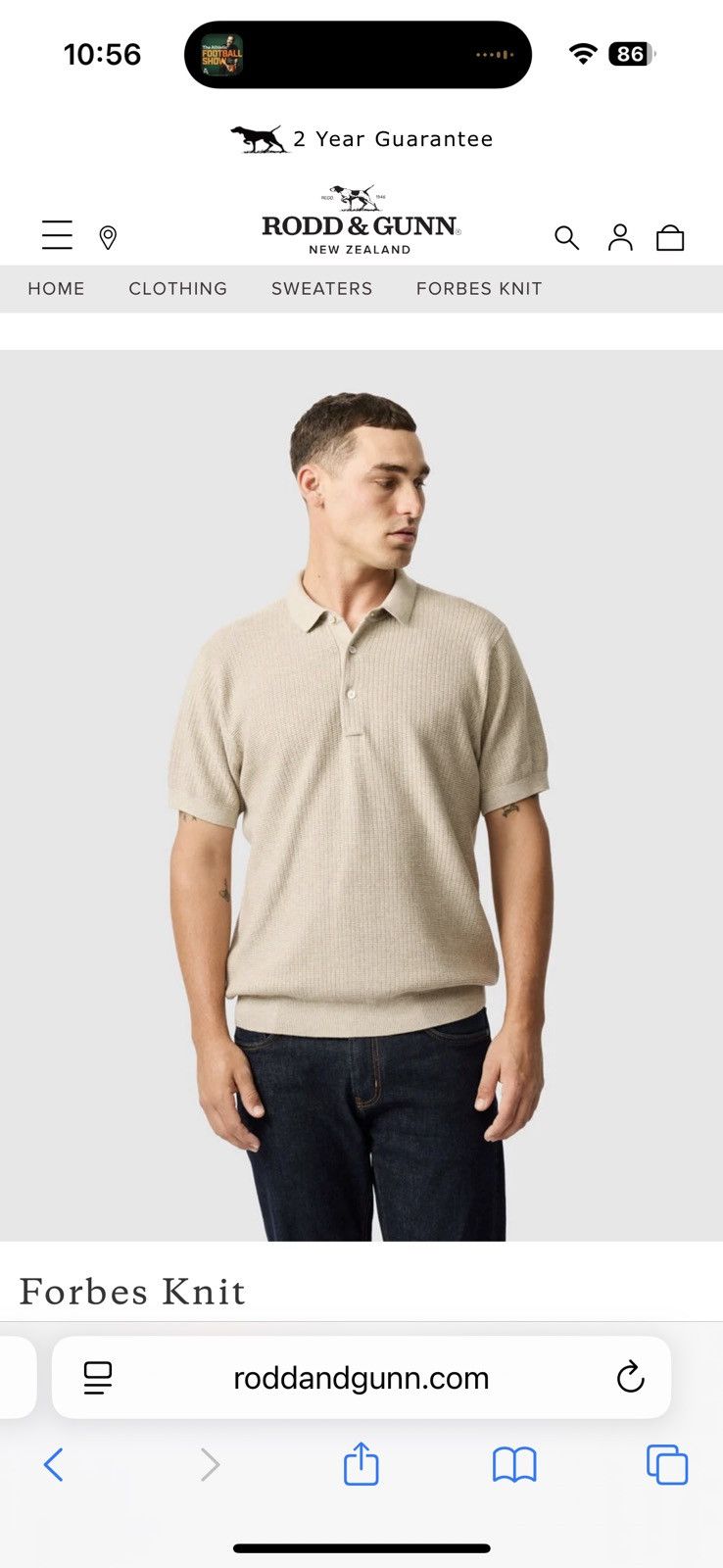 Rodd & Gunn Rodd & Gunn Forbes Knit Polo Size US S / EU 44-46 / 1 - 4 Thumbnail