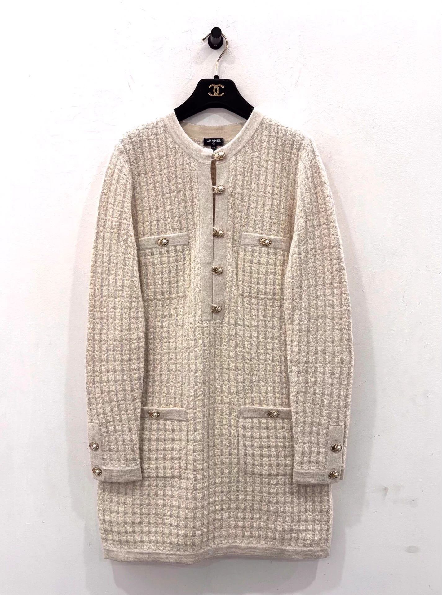 Chanel Chanel Ivory 4-Pocket Tweed Alpaca Women's 38 Dress Size S / US 4 / IT 40 - 1 Thumbnail