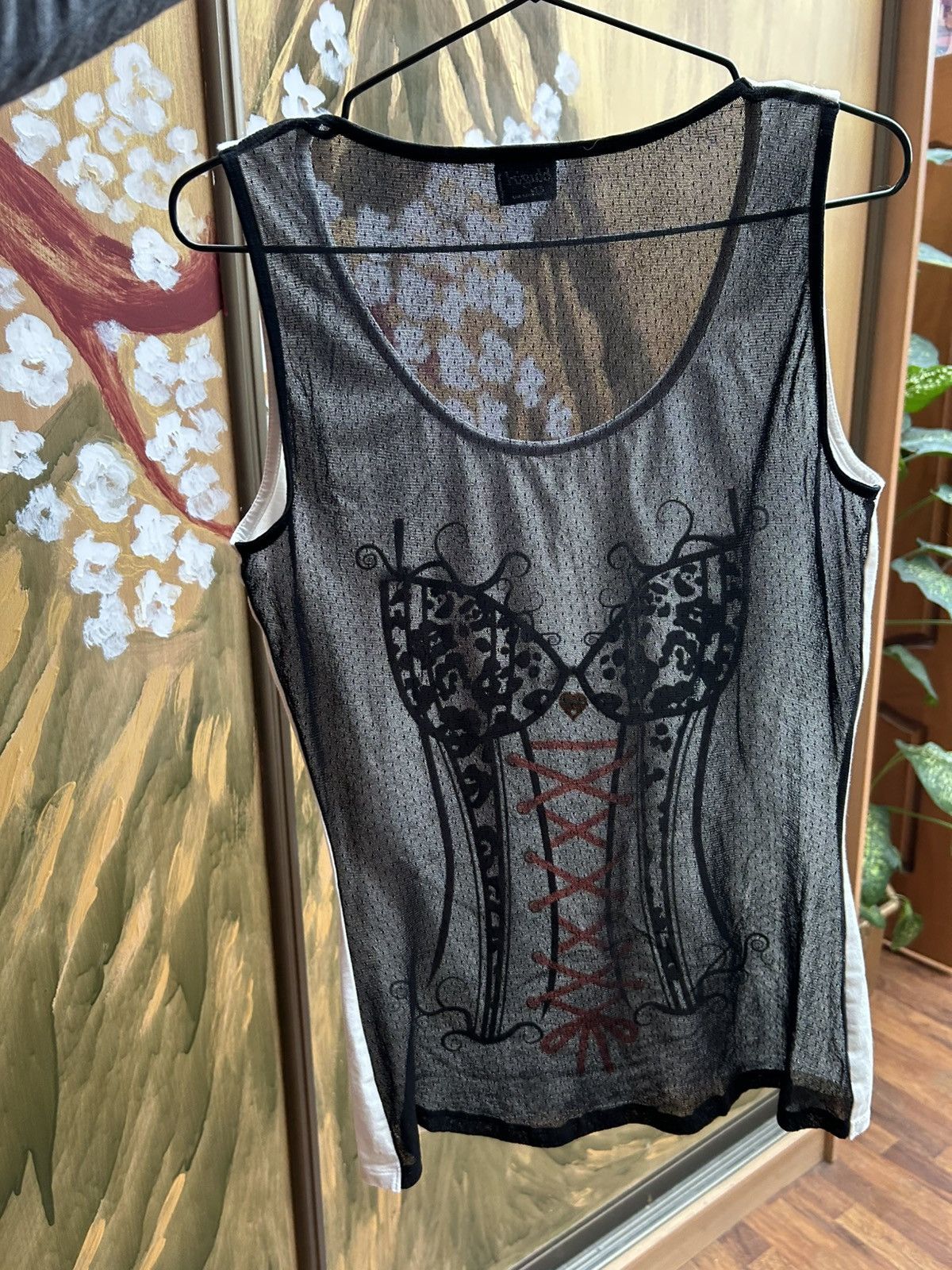 Blumarine Blugirl Blumarine Corset Print Tank Top Mesh Back Y2K Size S / US 4 / IT 40 - 4 Thumbnail