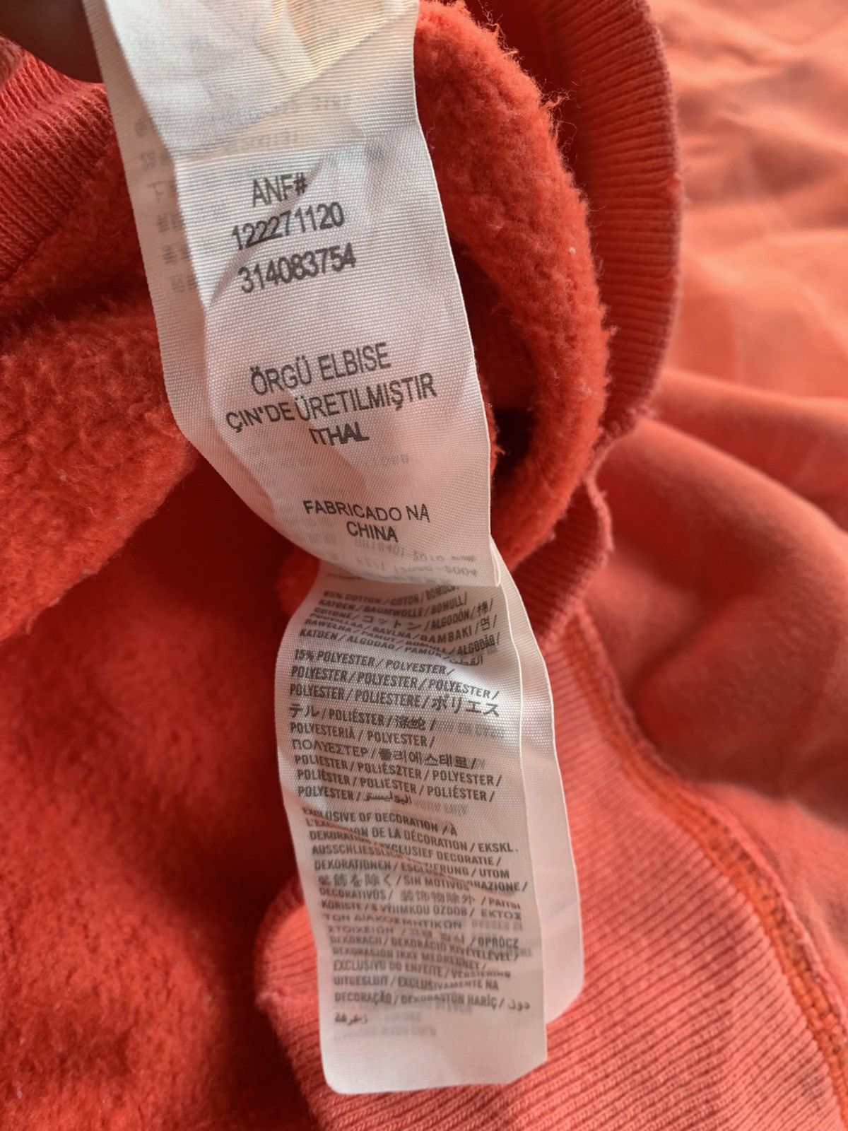 Abercrombie & Fitch Abercrombie 37 Distressed Vintage Orange Zip Jacket Hoodie Size US XL / EU 56 / 4 - 14 Thumbnail