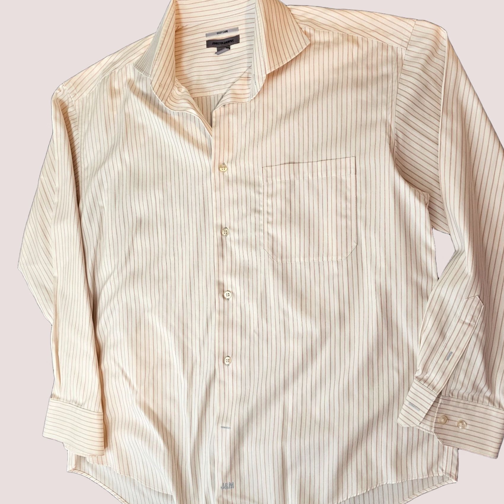Johnston & Murphy Johnston & Murphy Shirt Men's White Pink Stripe Long Sleeve Button Up L Colorful Modern Button-Front Size US L / EU 52-54 / 3 - 1 Thumbnail