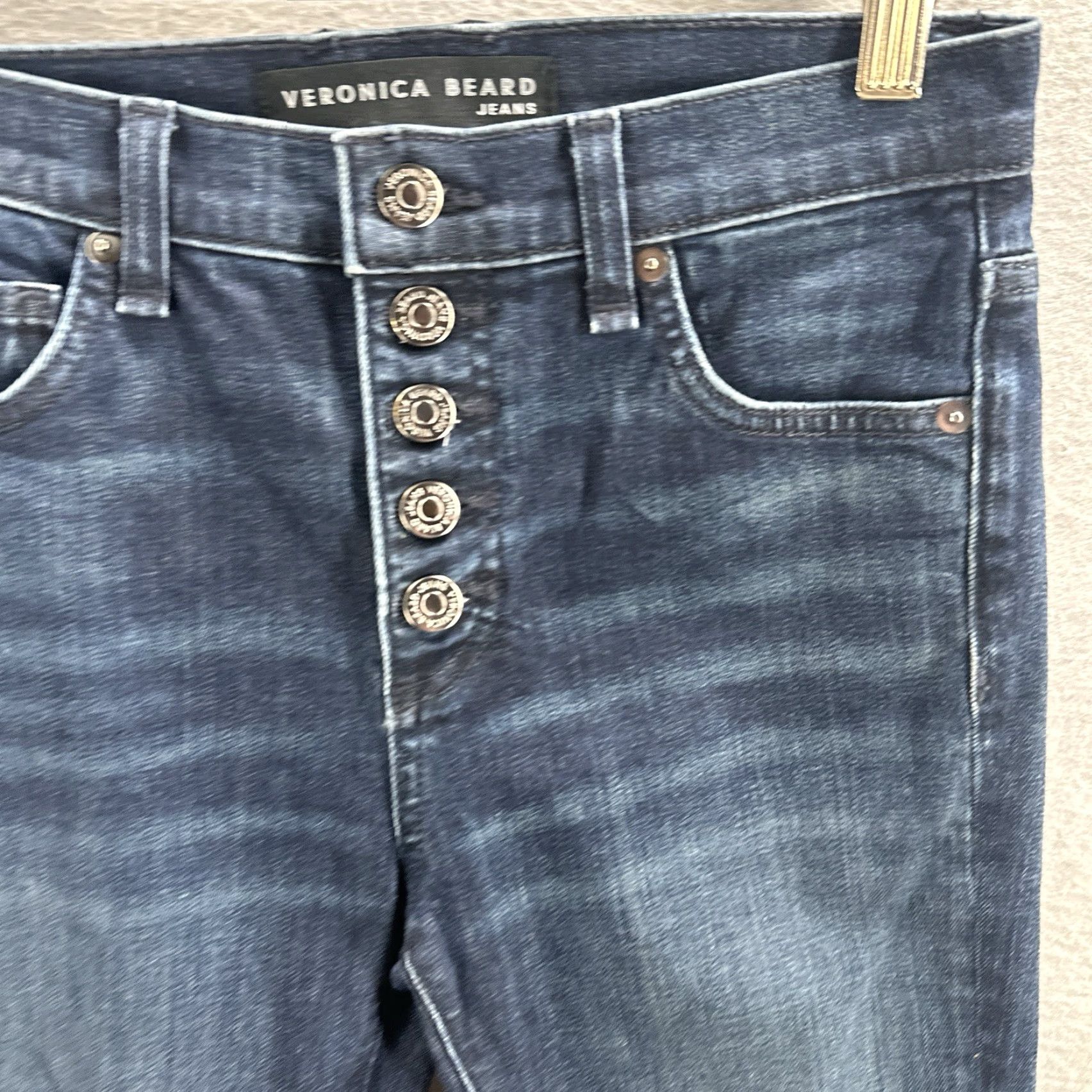 Veronica Beard VERONICA BEARD Debbie Jeans Skinny High Rise Exposed Button Fly 25 Blue Women Size 42" / US 20 - 7 Thumbnail