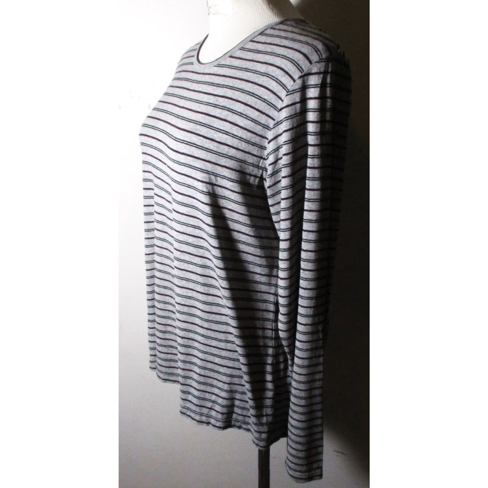 Vintage L.L. BEAN Gray Viscose Stretch Long Sleeve Top Women's Size L Reg. Size L / US 10 / IT 46 - 4 Thumbnail
