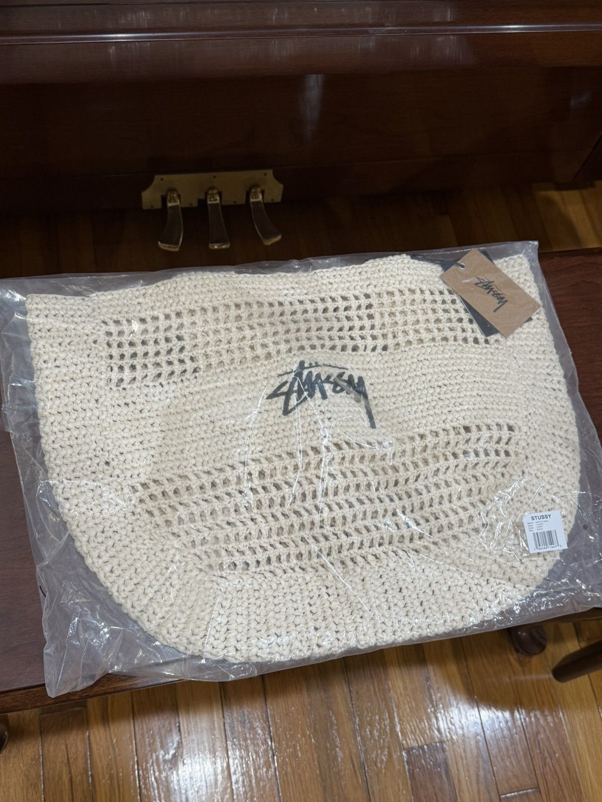 バッグ 25SS stussy RAFFIA POUCH WOVEN ZIP Stüssy: Woven Tote Bag (Blue) | DSMNY E-SHOP