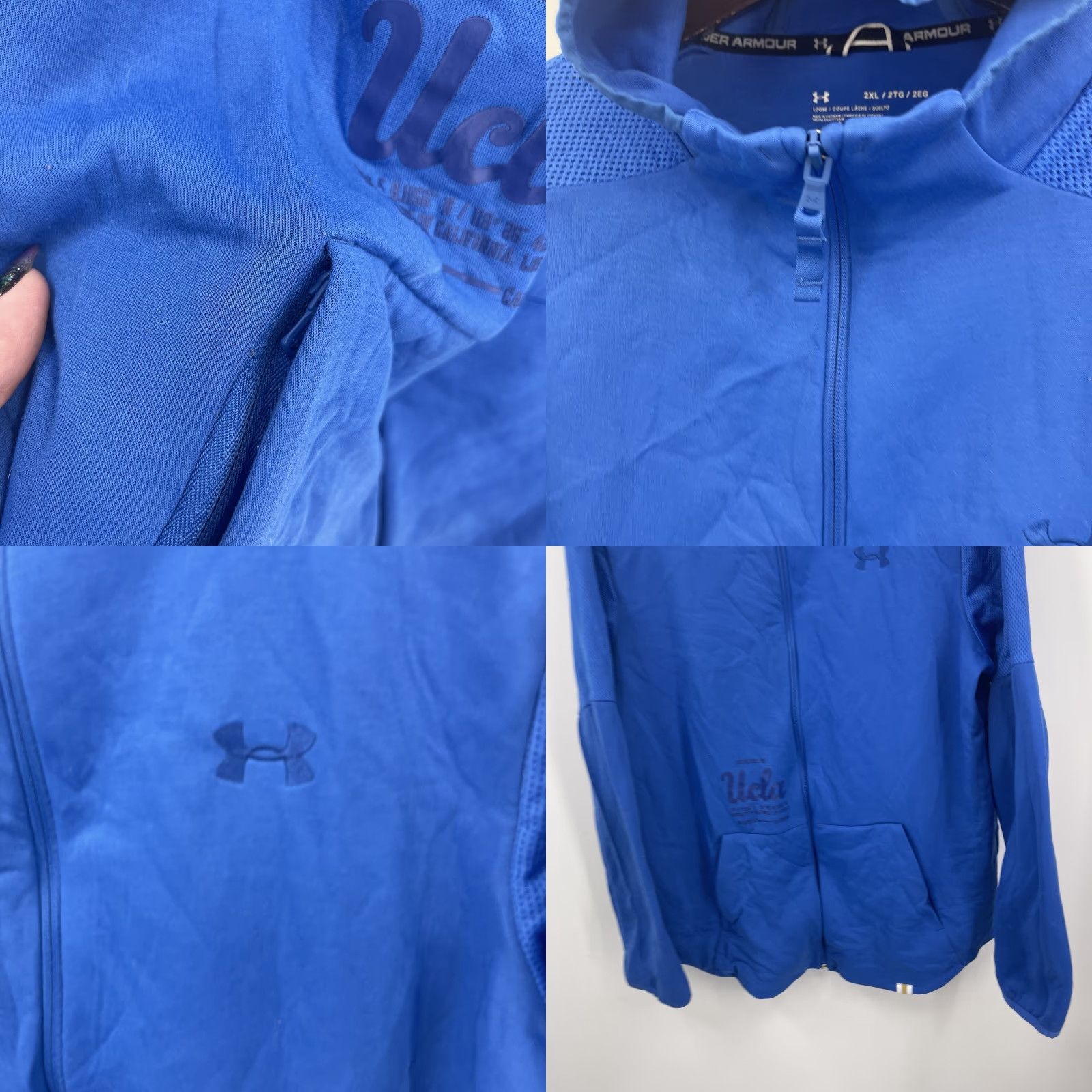 Under Armour Under Armour UCLA Adult Hoodie Mens 2XL Blue Performance Full Zip Logo Sweatshirt Size US XXL / EU 58 / 5 - 8 Thumbnail