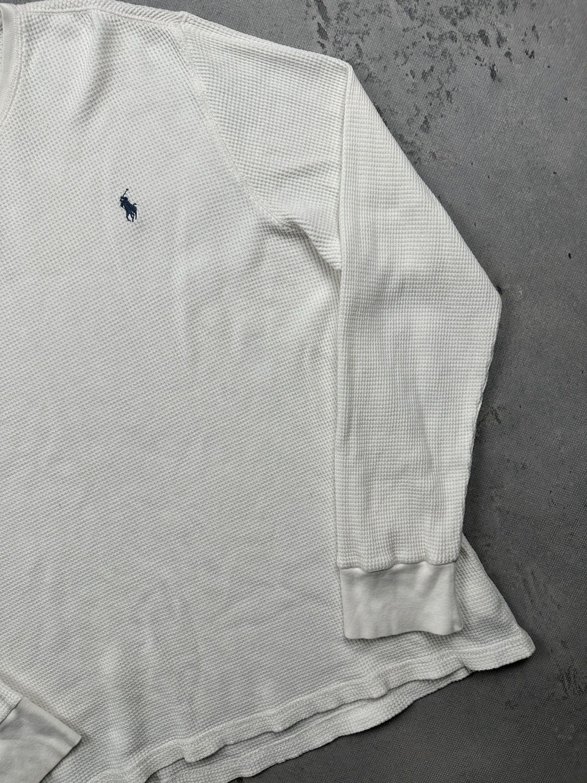 Polo Ralph Lauren Vintage Polo Ralph Lauren Waffle Knit Thermal Long Sleeve Size US XL / EU 56 / 4 - 3 Thumbnail