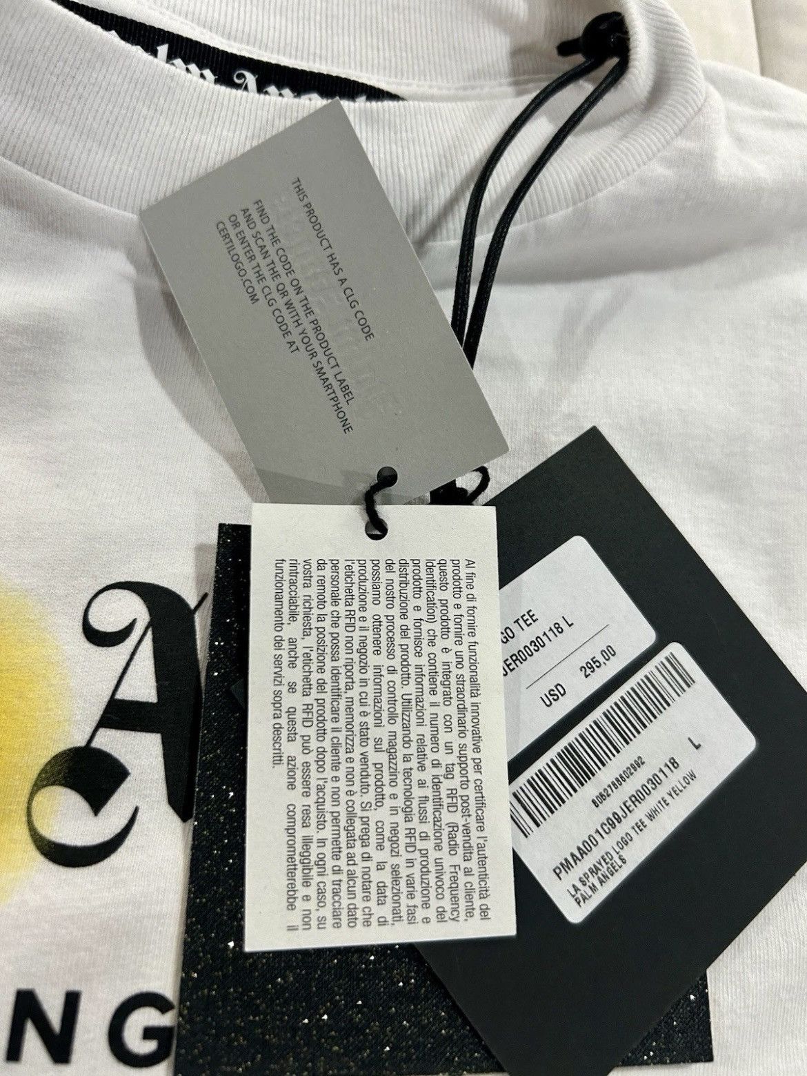 Palm Angels Palm Angels - LA Spray Paint T-Shirt in White Size Large Size US L / EU 52-54 / 3 - 5 Thumbnail