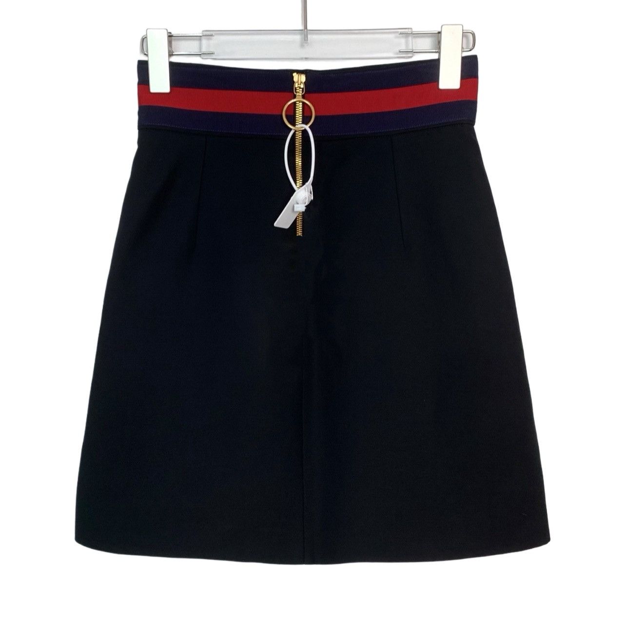 Gucci Gucci Black Web Strap Spliced A-line Mini Skirt K26WX Size 26" / US 2 / IT 38 - 2 Thumbnail