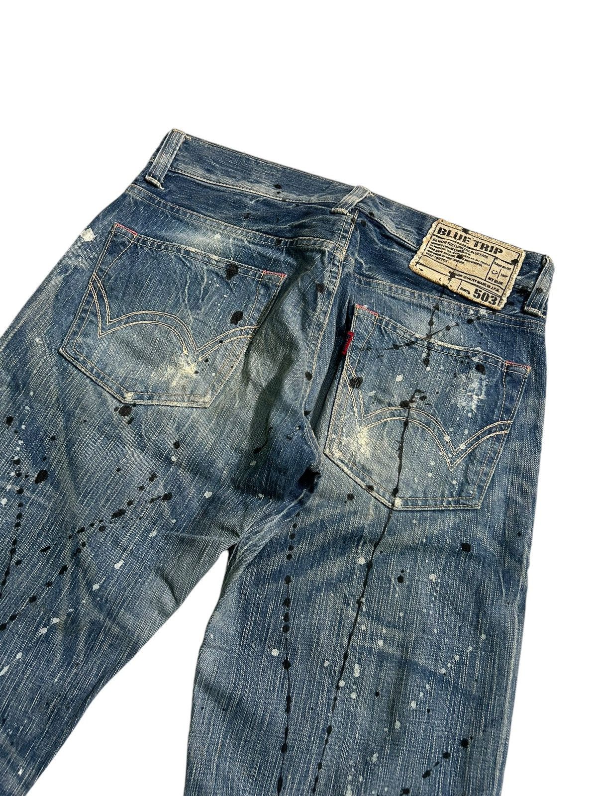 Japanese Brand × Kapital × Vintage Edwin Distressed Blue Trip 503 Grunge Punk Rock Style Denim Size US 32 / EU 48 - 11 Thumbnail