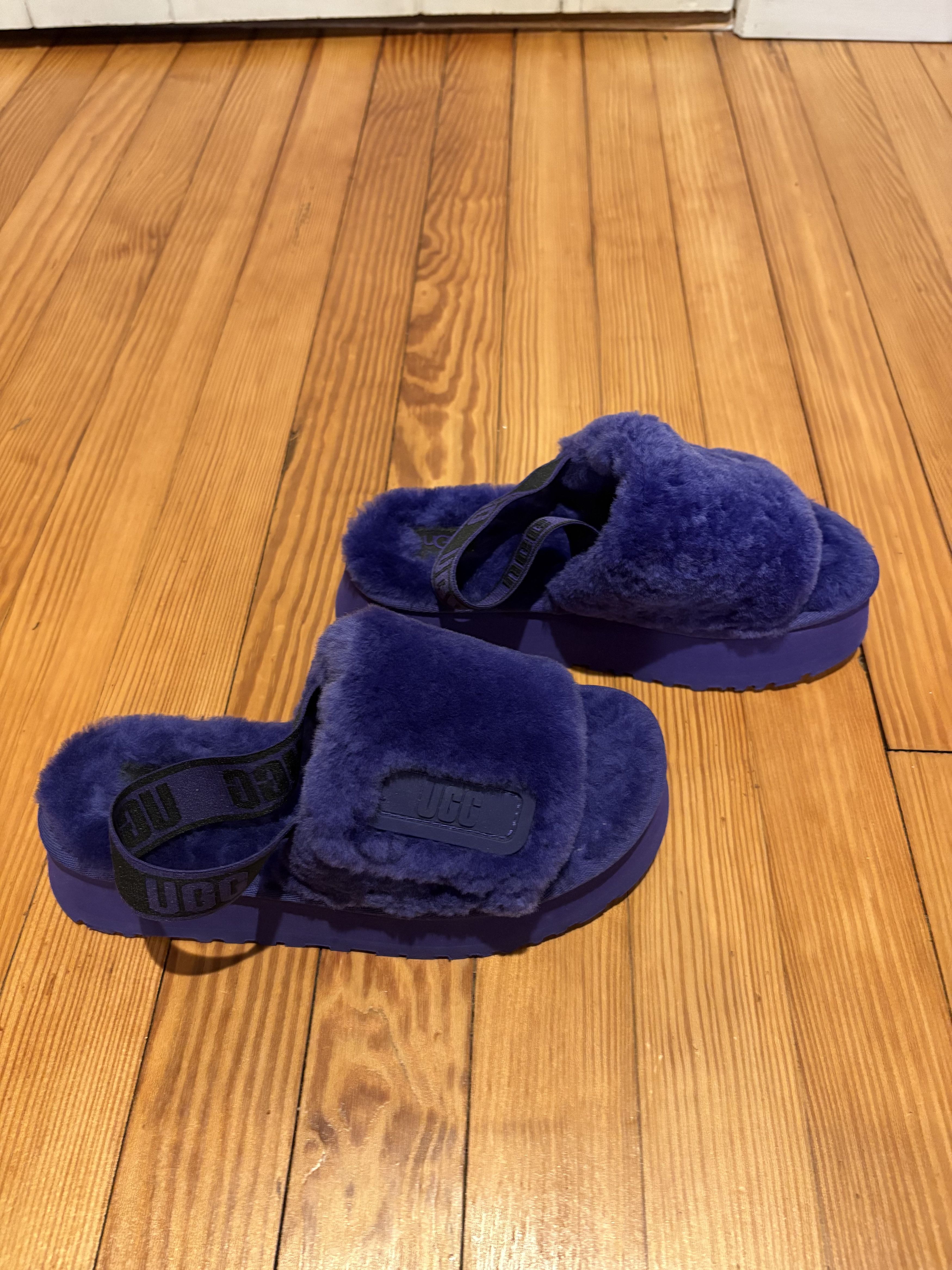 Ugg Purple UGG Fuzzy Slippers with Strap (Never Been Worn) Size US 7 / IT 37 - 2 Thumbnail