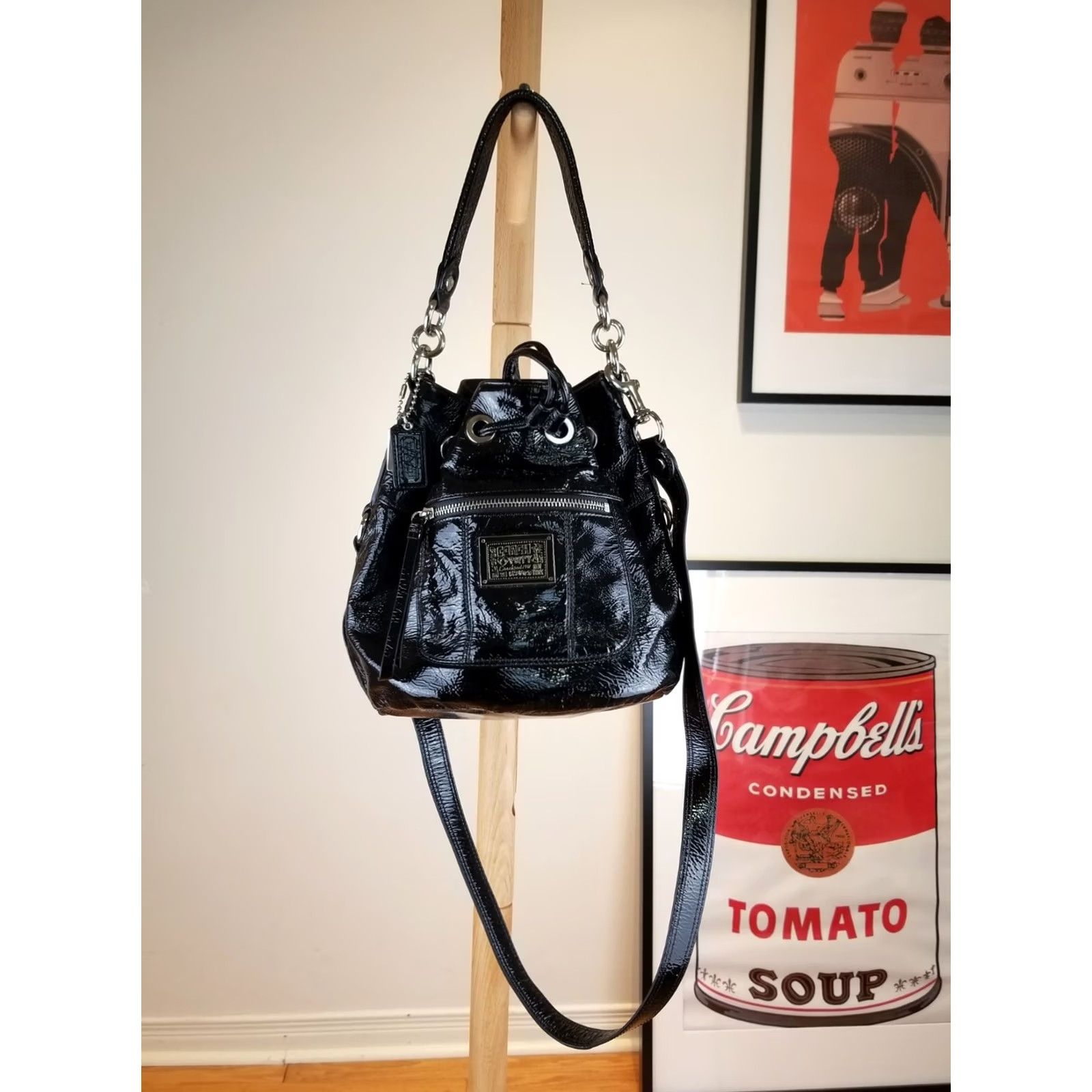 Coach VINTAGE Coach BLACK LEATHER SHOULDER HANDBAG CROSS BAG BUCKET BAG 17941 Ladies Shoulder Bag Small Size ONE SIZE - 2 Thumbnail