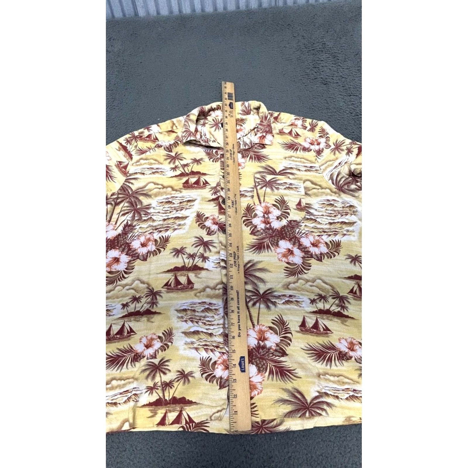 George George Mens Hawaiian Shirt 3XL Short Sleeve Cotton Floral Yellow Size US XXL / EU 58 / 5 - 4 Thumbnail