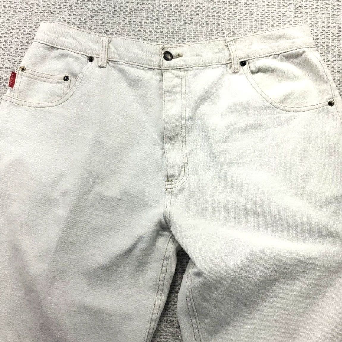 Bugle Boy VINTAGE Bugle Boy Jeans Mens 38 White 38x30 Distressed 5-Pocket Denim Skater Grunge 90s Logo Gold Crest USA Mens Size US 38 / EU 54 - 3 Thumbnail