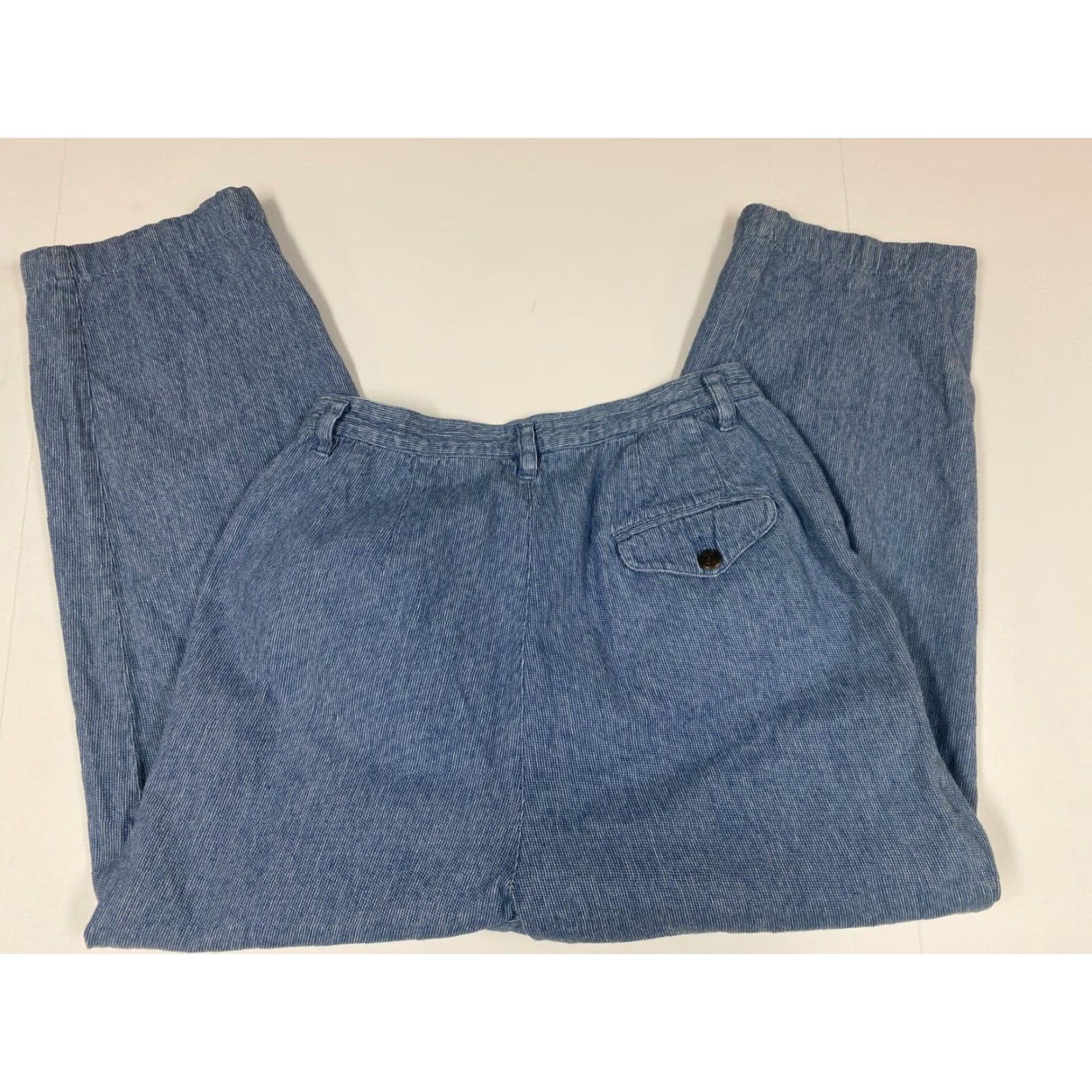 Vintage Lizwear Womens Jeans 10 Blue Light Denim Cotton Blend Straight Zip Crop Stretch Regular Inseam 23 in Size 32" / US 10 / IT 46 - 5 Thumbnail