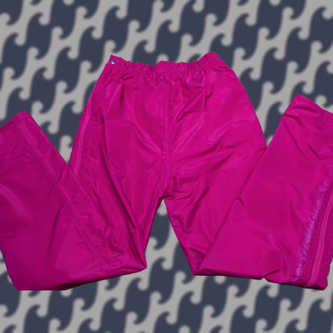 K-Way K-Way 2000 Womens Vintage Neon Pink Windbreaker Pants Zip Bottoms Size 8 Size 30" / US 8 / IT 44 - 1 Thumbnail