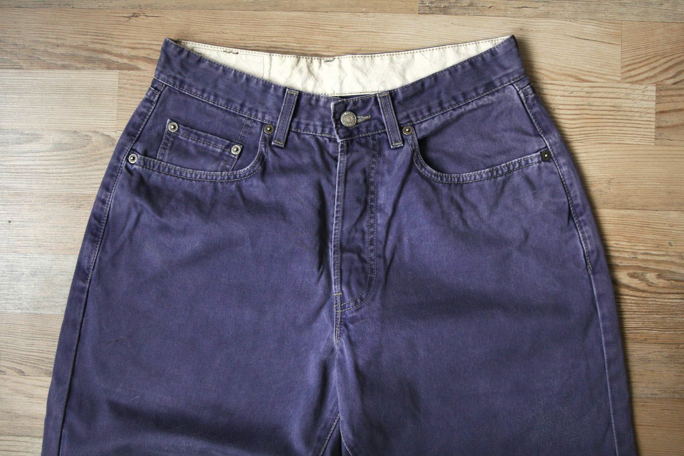 Levi's Vintage 90s 1991 Levi's 502 Purple Wash Denim Jeans Size US 30 / EU 46 - 2 Thumbnail